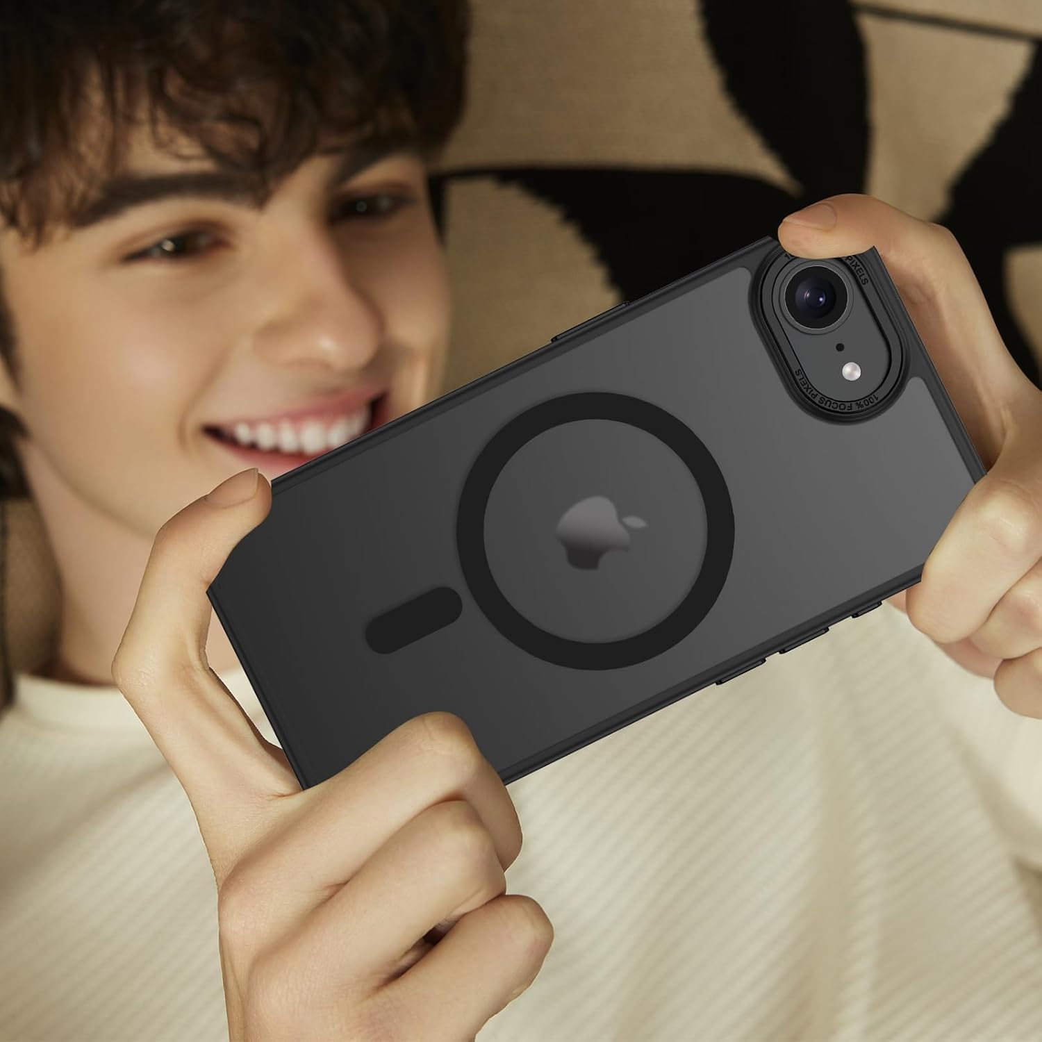 YINLAI for Iphone 16E Case 2025, [Compatible with Wireless Charging] Skin-Friendly Touch Slim Shockproof Protective Phone Cases for Iphone 16E 6.1", Translucent Matte Black