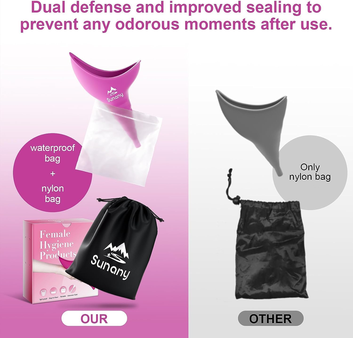 Female Urination Device, Reusable Female Urinal Silicone Women Pee Funnel Allows Women to Pee Standing Up, Portable Womens Urinal Is the Perfect Companion for Camping,Outdoor,Travel image number 5