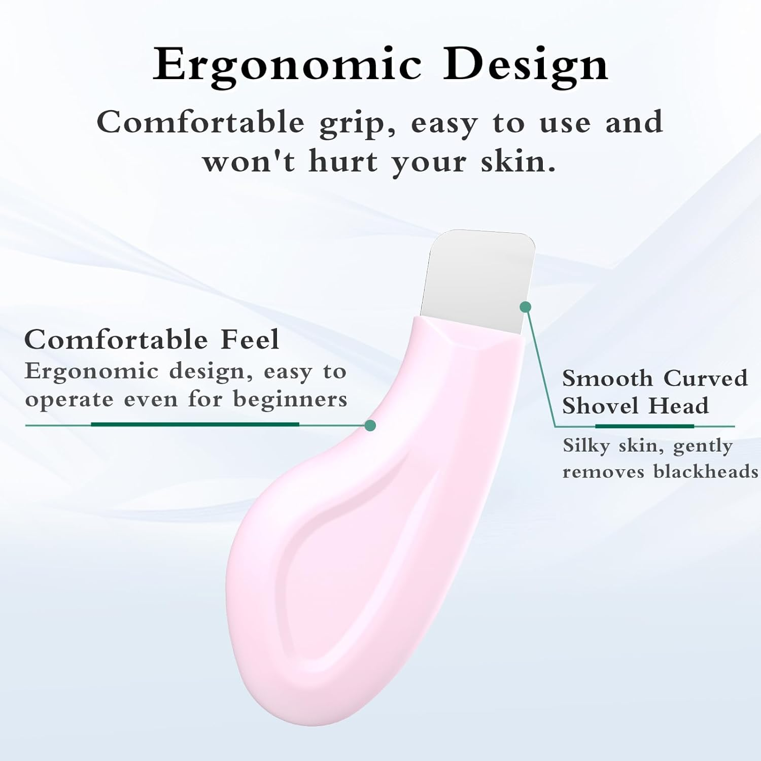 Sookga Blackhead Remover Tool, Silicone Face Scraper for Deep Cleansing, Skin Scrubber Face Spatula, Nose Blackhead Remover, Skin Care Tool for Men and Women (Pink) - Beige image number 5