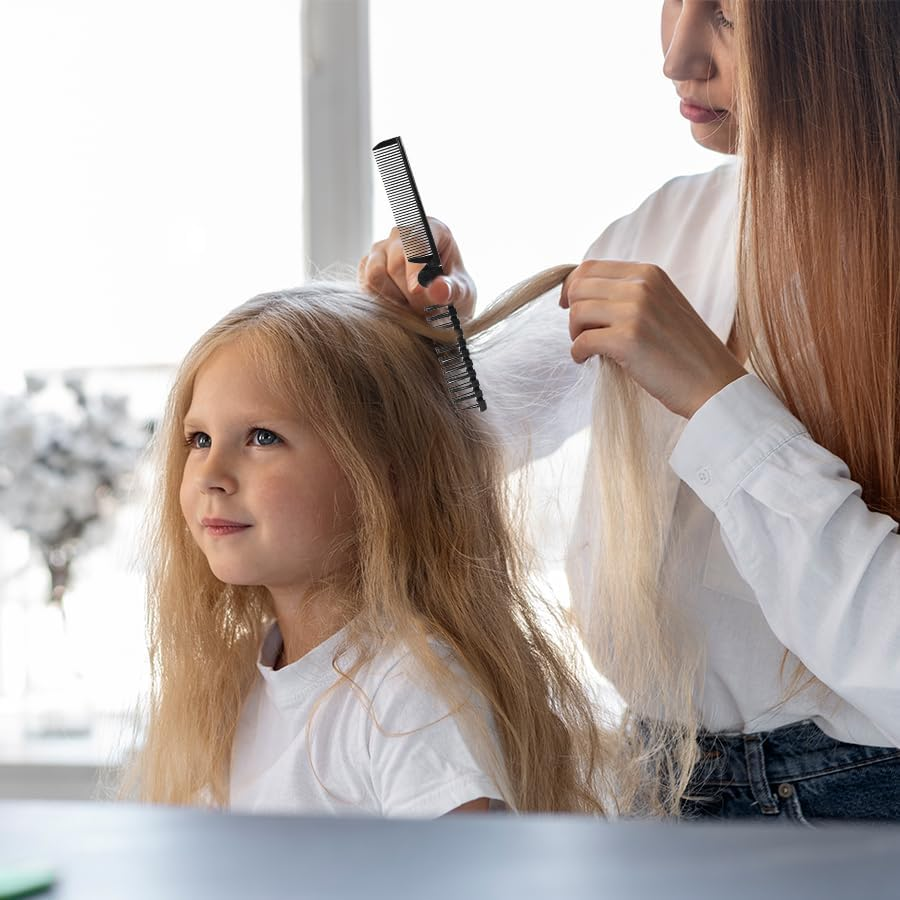 3PCS Folding Hair Brush and Comb, Portable Travel Comb Small Travel Size Brush Double Headed Anti-Static Hairdressing Plastic Tools for Men and Women, Thick and Thin Hair Black image number 2