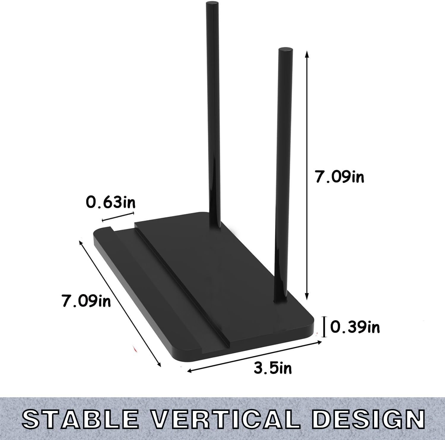 Record Holder, Vinyl Record Display, Tabletop Vinyl Record Holder, Now Playing Record Stand, Minimalist Design Acrylic Record Stand, Easy Assembly (Black)