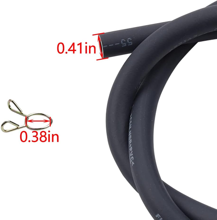 5.5Mm Fuel Line (ID 5.5Mm * OD 10Mm) 1/5 Inch Gas Tube Fuel Hose 5 Feet with 10Pcs Clamps for ATV Quad Pit Dirt Bike Go Kart Moped Pocket Bike Motorcycle image number 5