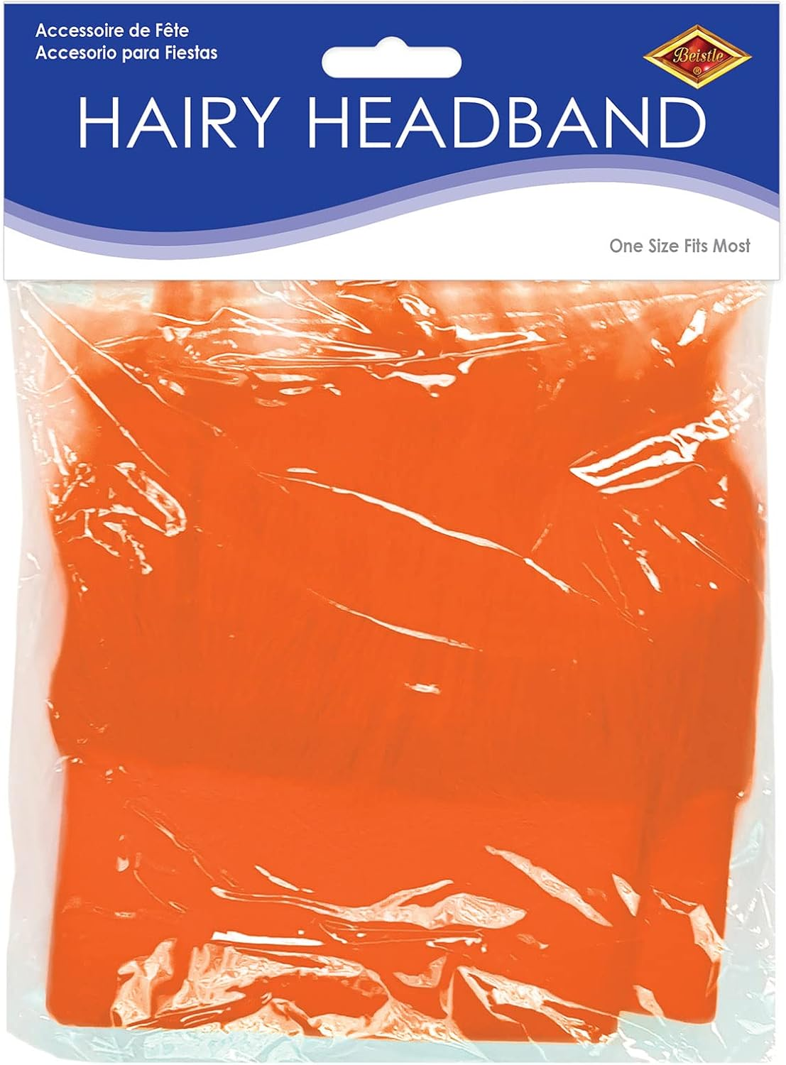 Beistle Hairy Headband, Orange - Black image number 4