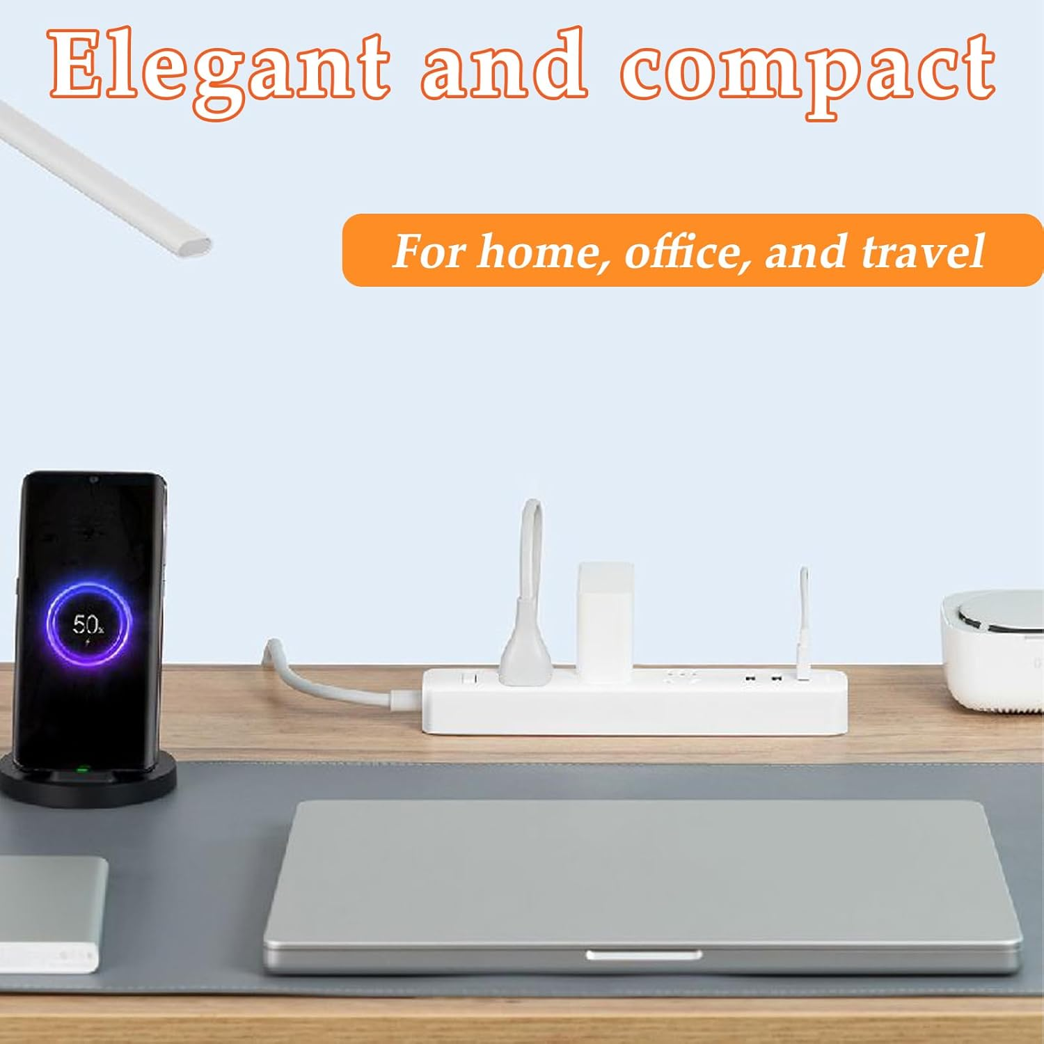 Power Board 2500W 10A,Power Strip with 3 Widely Outlets, 5M Extension Cord Powerboard with 3 USB Ports,Au Overload Protection Outlets for Home and Office Accessories Use (White) image number 3