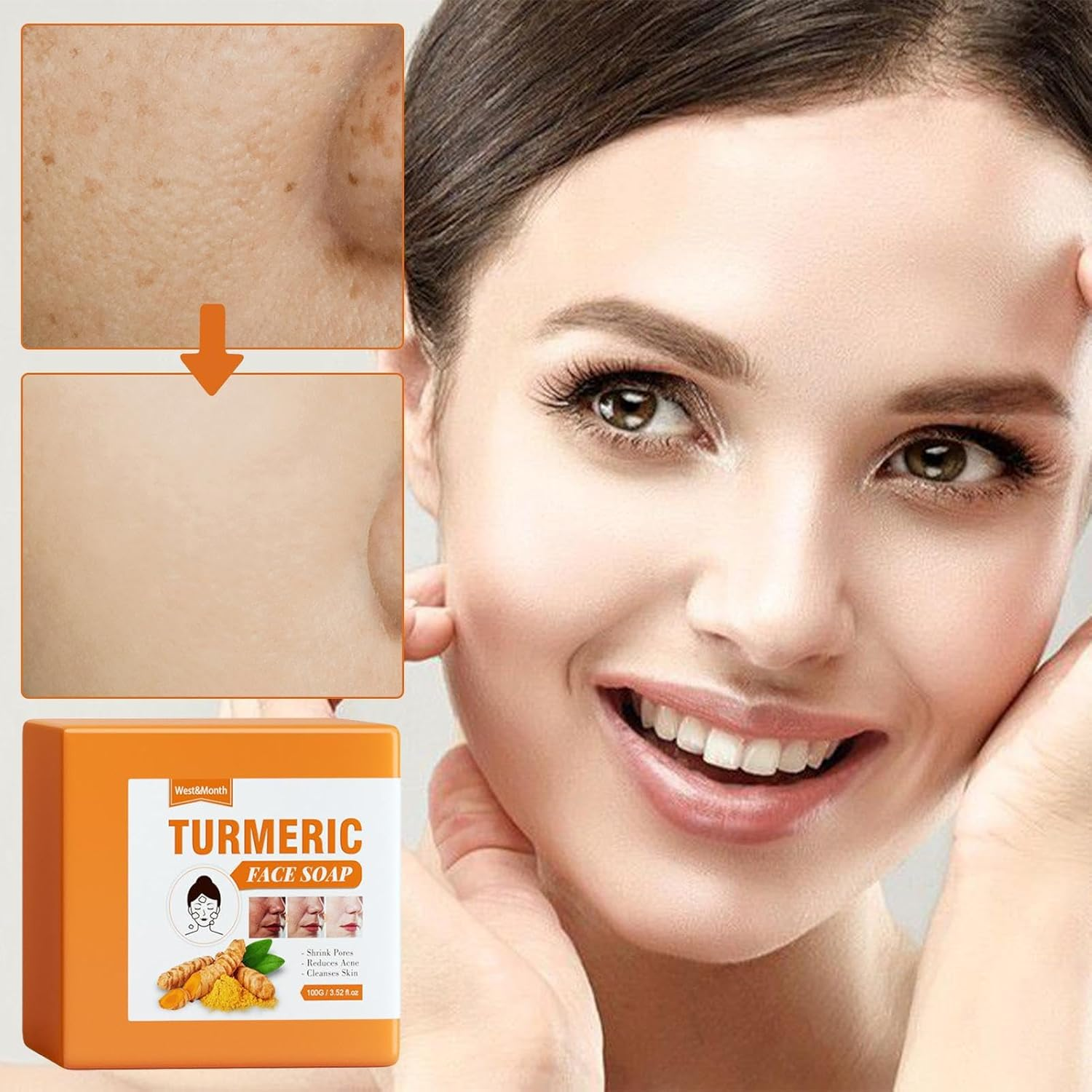 Turmeric Face Soap, Turmeric Soap for Face, Turmeric Face Soap Turmeric Soap Bar for Cleansing Face, Body to Cleanse Skin Bath Soap Hamil image number 6