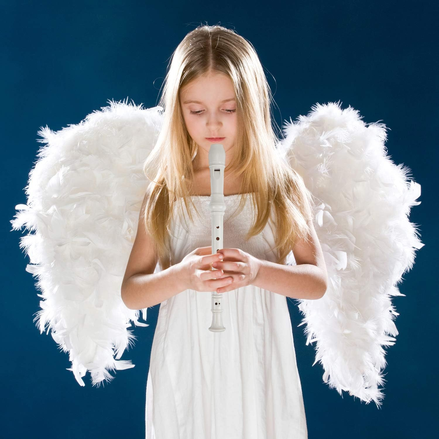 Soprano Recorder, 8-Hole Plastic Flute for Kids - Beginner School Flute with Cleaning Stick and Instruction Manual (White) - Green image number 7