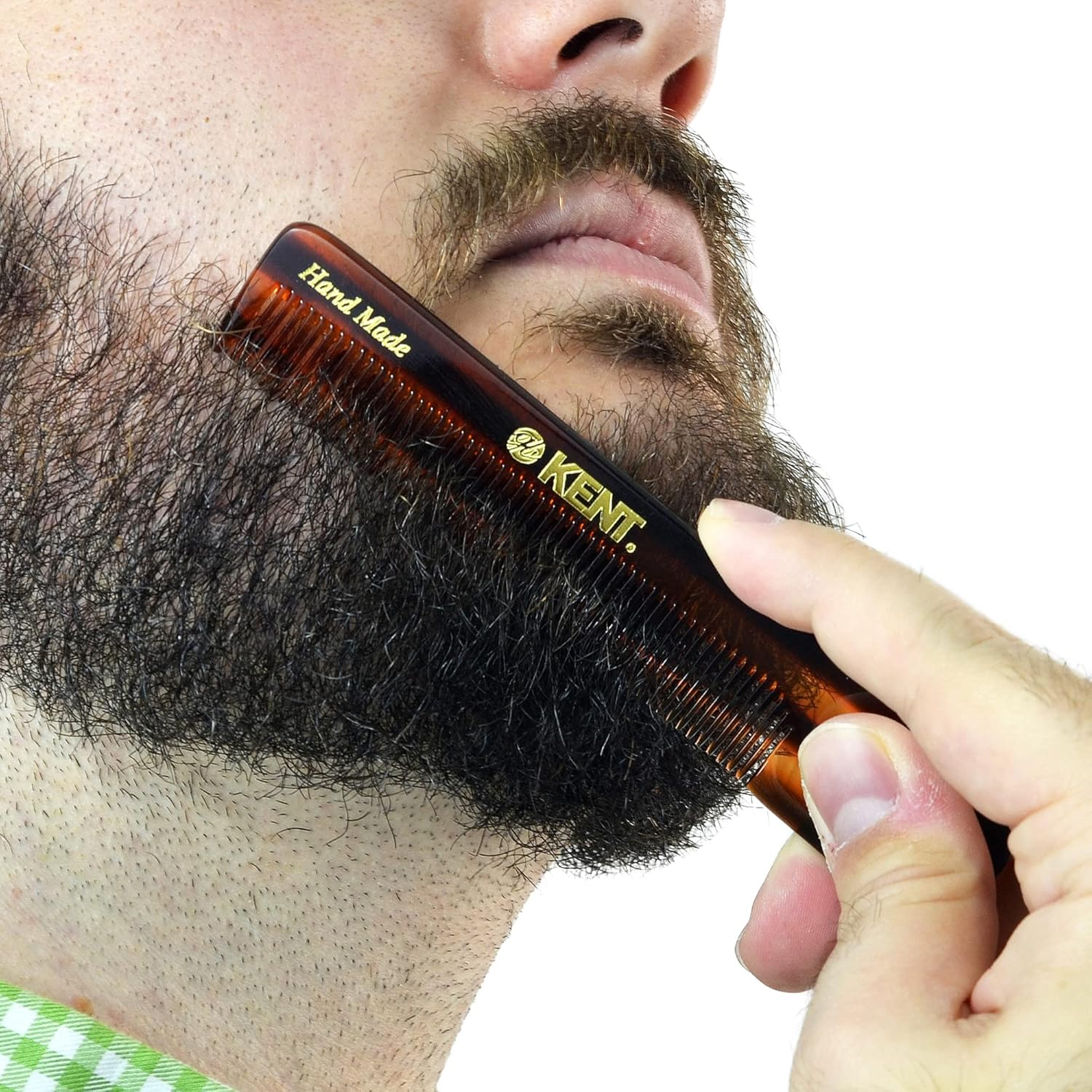 Kent Men'S Handmade Pocket Hair Comb with Leather Tab and Case, 112 Mm Length image number 5