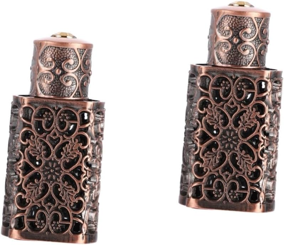 2Pcs Hollow Flower Engraved Spray Bottle Leak Perfume Atomizer for Travel Antique Design for Essential Oils and Crafting image number 5