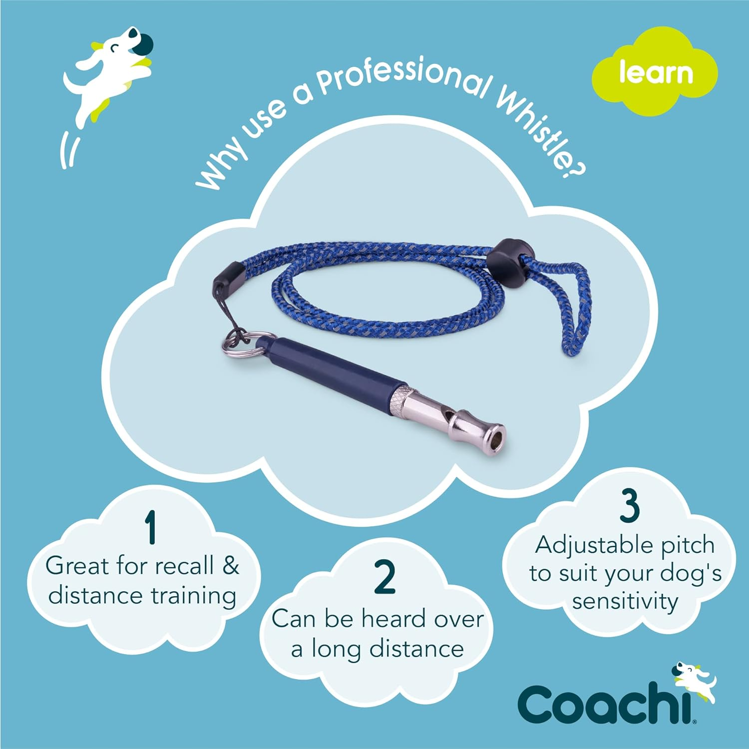Company of Animals Coachi Professional Whistle for Dogs, Navy image number 6