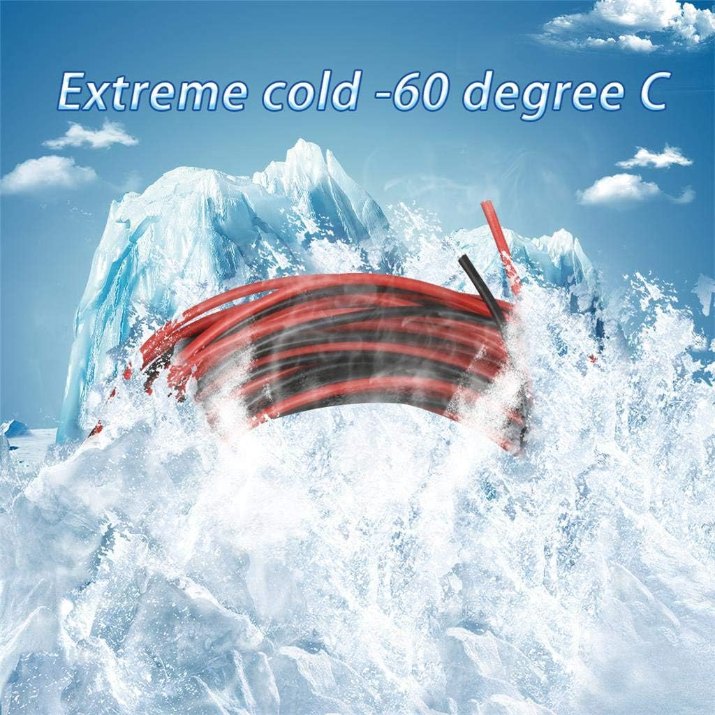 BNTECHGO 28 Gauge Silicone Wire Ultra Flexible 20 Feet High Temp 200 Deg C 600V 28 AWG Silicone Wire 16 Strands of Tinned Copper Wire Stranded Wire Model Cable Black and Red Each Color 10 Ft image number 2