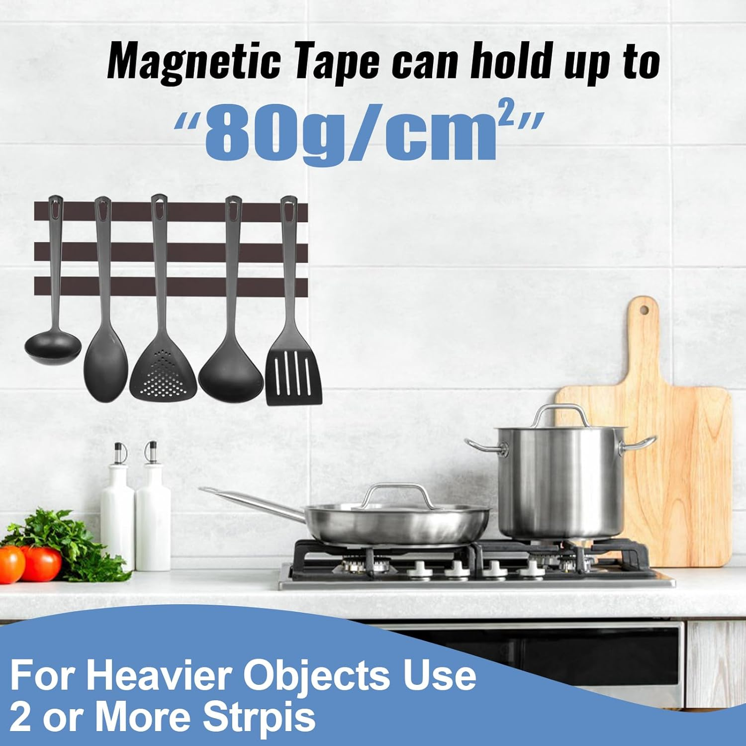 RIHEGANIT 3M Magnetic Strip Rolls - 20Mm W X 5M L Strong Magnet with Adhesive Backing, Multipurpose Flexible Rubber image number 3