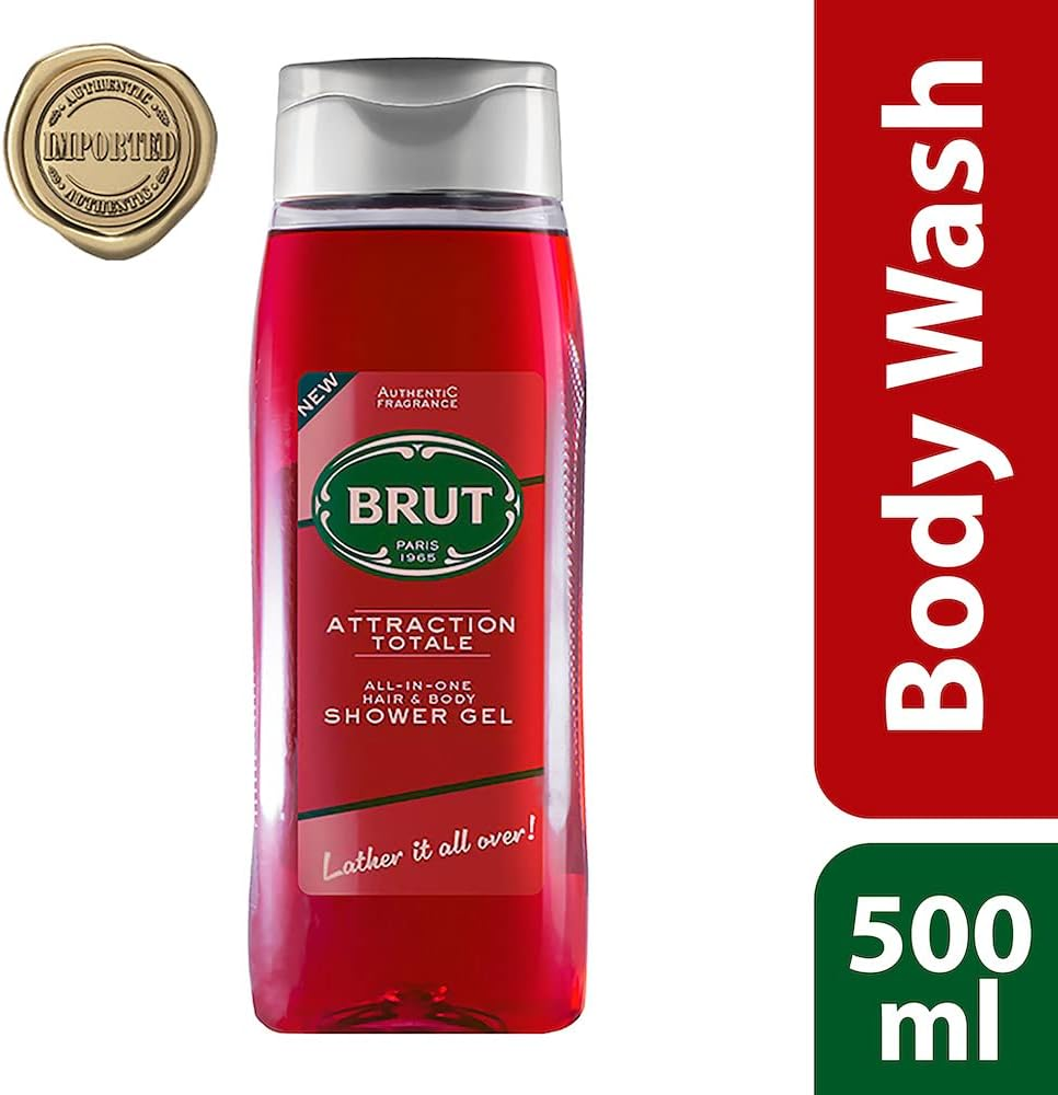 Brut Attraction Total All - In- One Hair & Body Shower Gel 500Ml image number 3