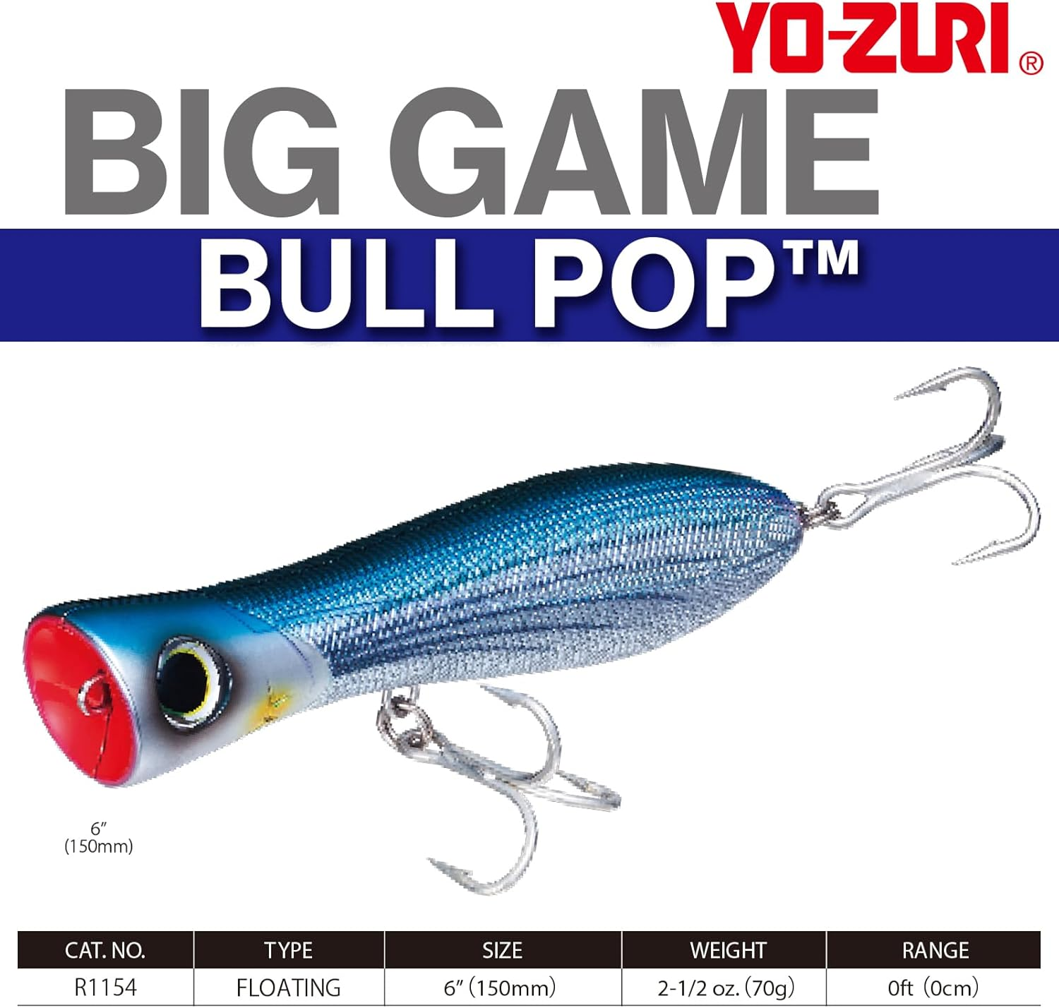Yo-Zuri Sashimi Surface Bull POP 150Mm Big Game Tuna Popper R1154 Master image number 3