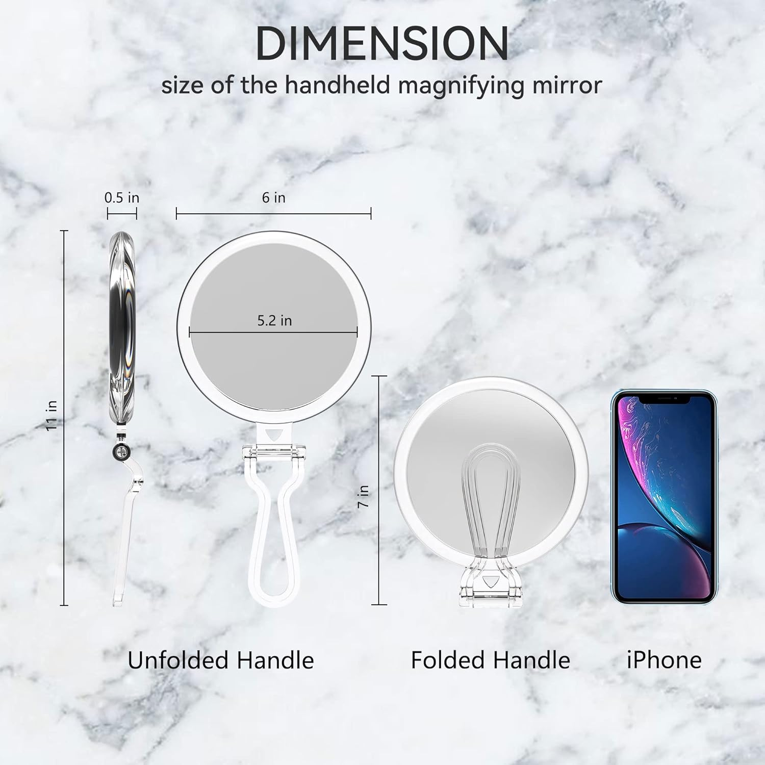 MIYADIVA Hand Mirror, 25X Magnifying Mirror with Handle, Magnifying Makeup Mirror with Double Side 25X/1X Magnification, Handheld Mirror Use for Travel Makeup Mirror and Blackhead Removal 6 Inch image number 1