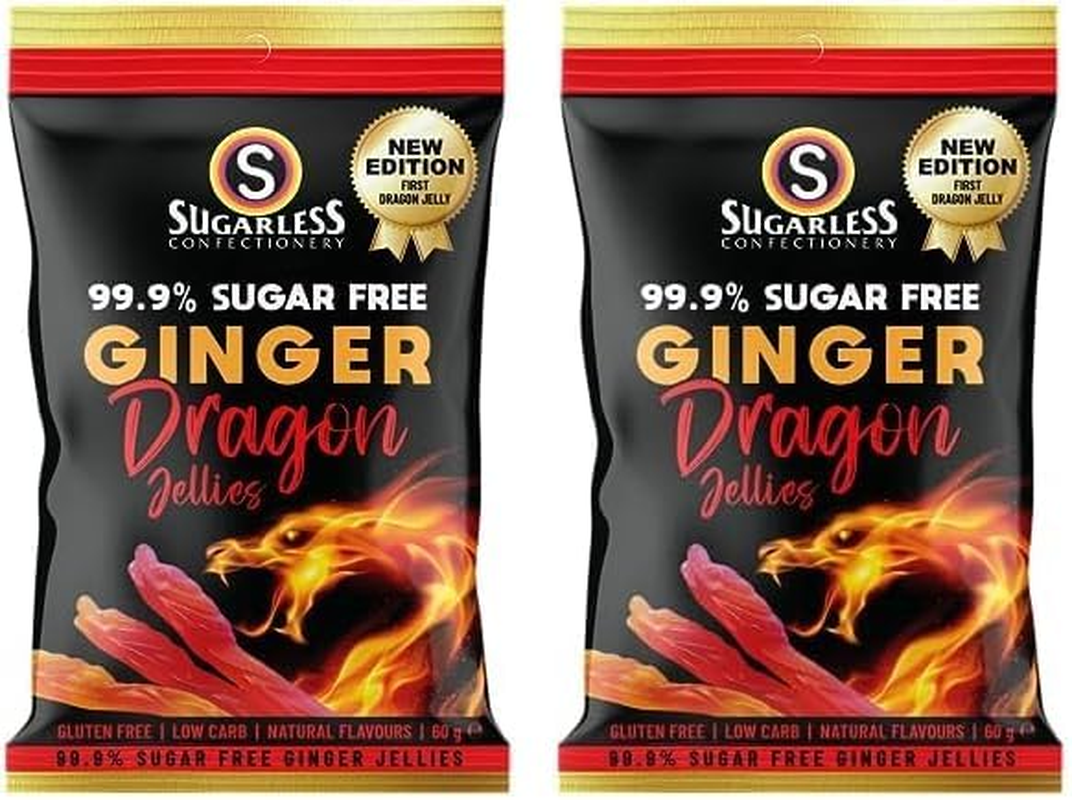 Sugarless Confectionery Ginger Dragon Jellies 60G image number 1