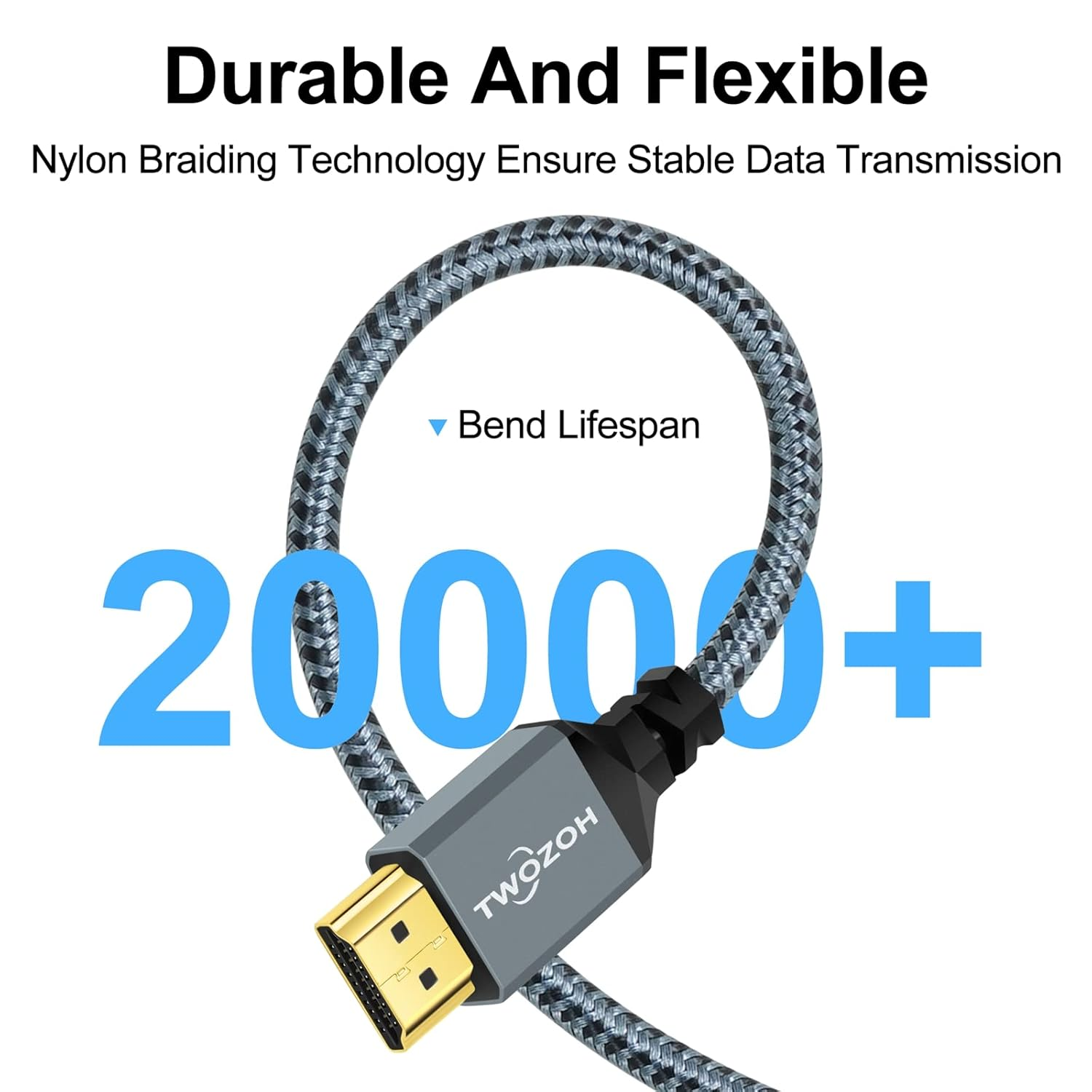 Twozoh HDMI to VGA Cable 3M. Aluminum Alloy Shell Nylon Braided & Gold-Plated Support 1080P/60HZ