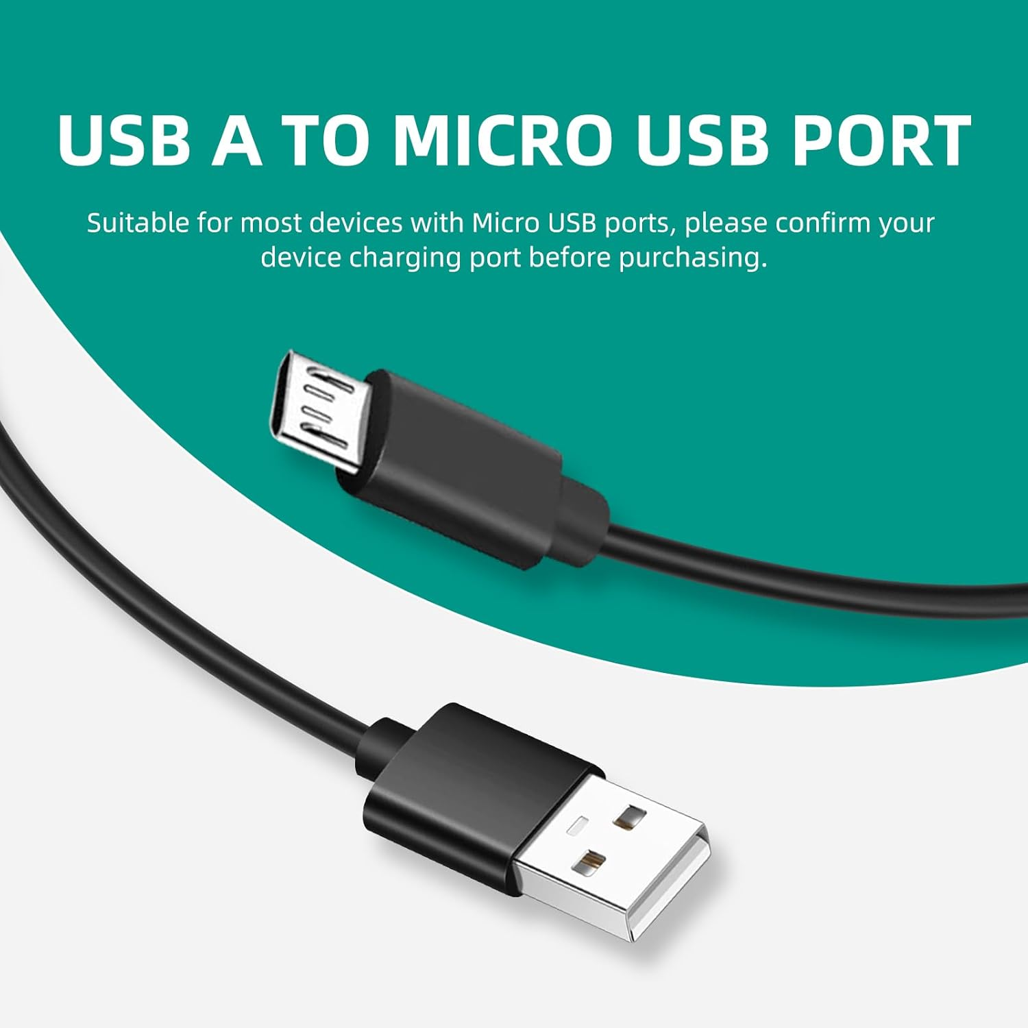 2 Pack PS4 Controller Charging Cable Cord, 1.5 Meter Micro USB Charger Cord for Playstation 4 PS4 Pro/Ps4 Slim Controllers/Ps4 Slim, Xbox One X/S/One Elite/One Controllers image number 2