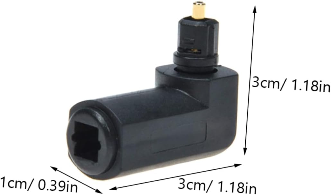 5-Pack 90-Degree Fiber Optic Adapter Male to Female Audio Connector for Home Theater and Sound Systems image number 1