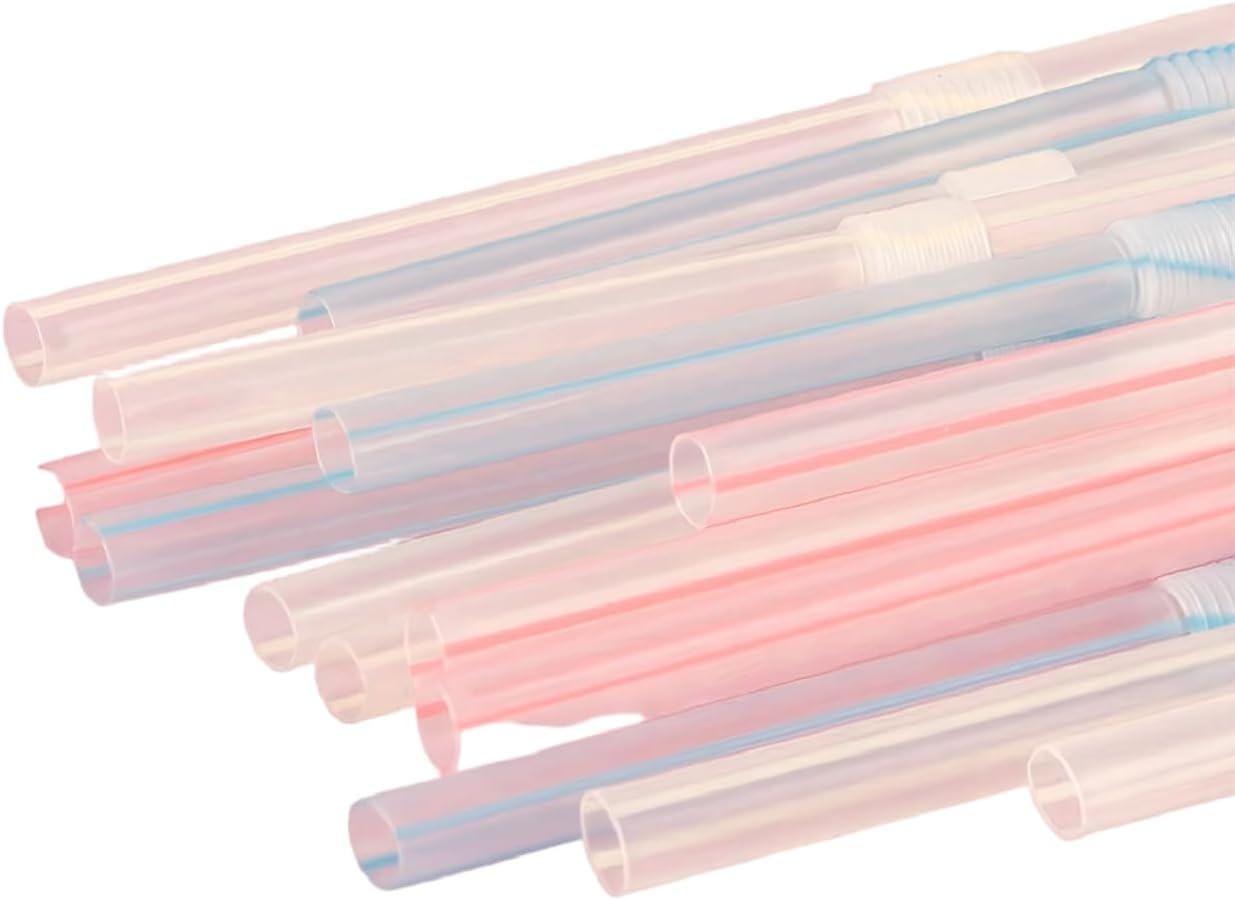 Reusable Drinking Straws, 21Cm Long, 150 Pack, Multicoloured, for Various Beverages (White-150Count) image number 2