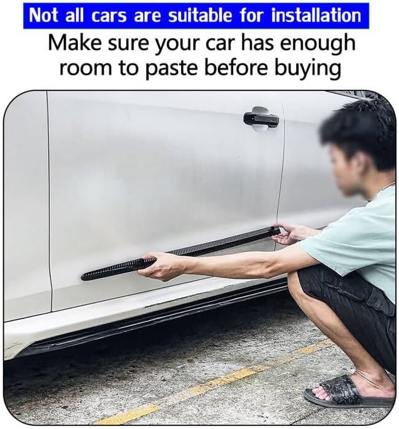 Xmuxhai 4PCS Dent Prevent Car Door Protector,Door Molding Trim Kit Strips,Universal Door Protector Automotive Molding Trim,Prevents Dents Scratches,Bright (Black) image number 3