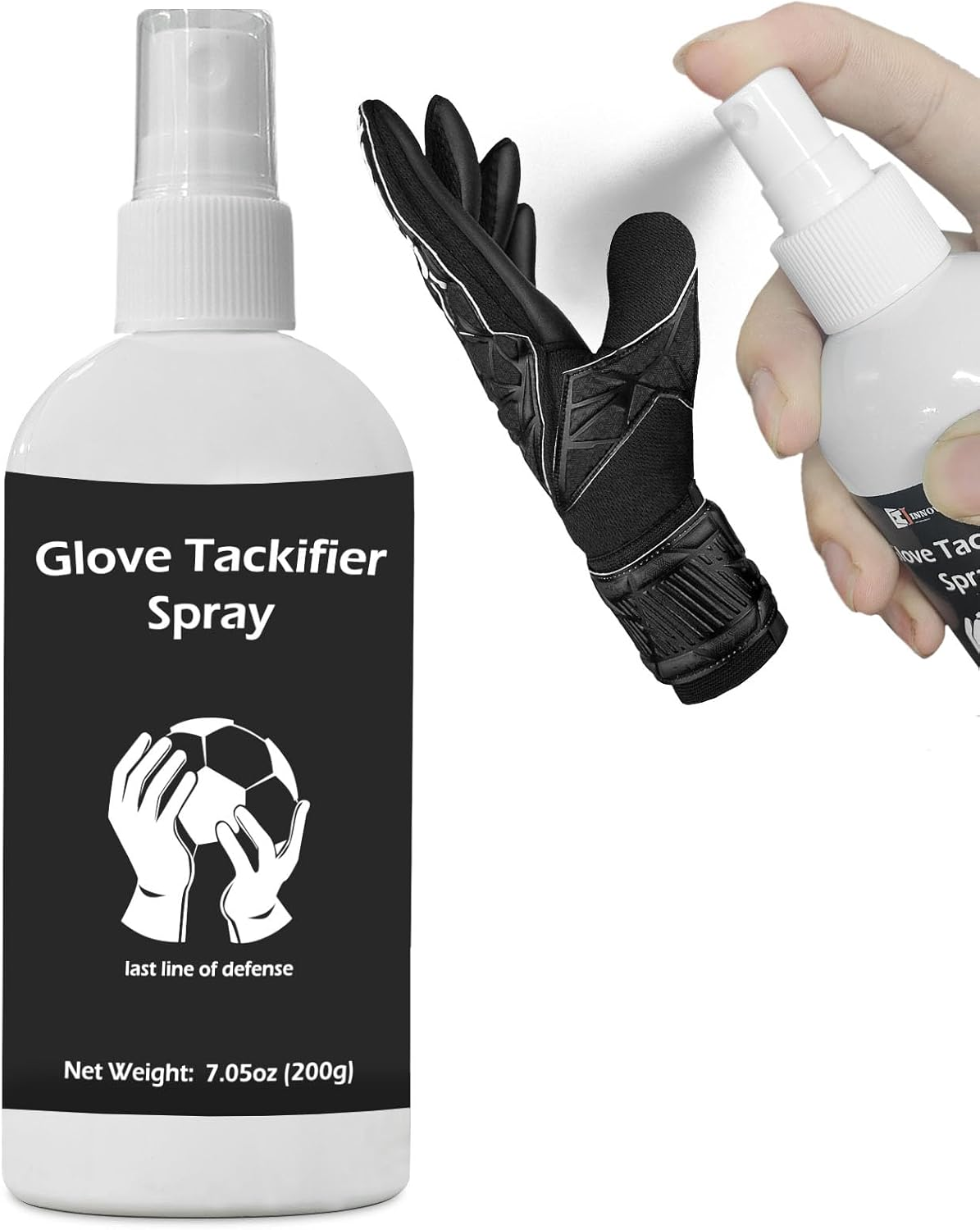 WAN2TLK 200Ml Goalkeeper Gloves Tackifier, Goalie Glove Spray Glue, Sticky Spray for Football Gloves Enhanced Grips on Any Glove