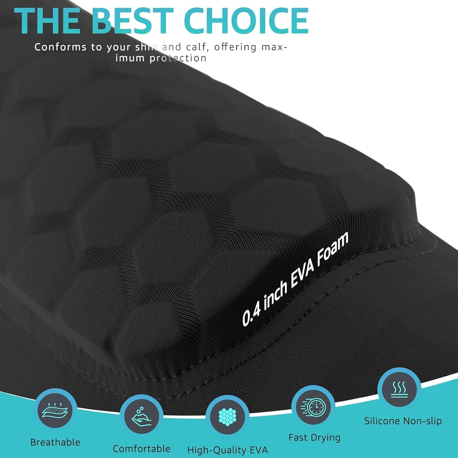 Protective Sleeve 1 Pair Football Shin Pads, Soccer Shin Guards Sleeves Soccer Shin Guards Shin Pads for Adult Calf Compression Sleeve with Honeycomb Pads image number 2