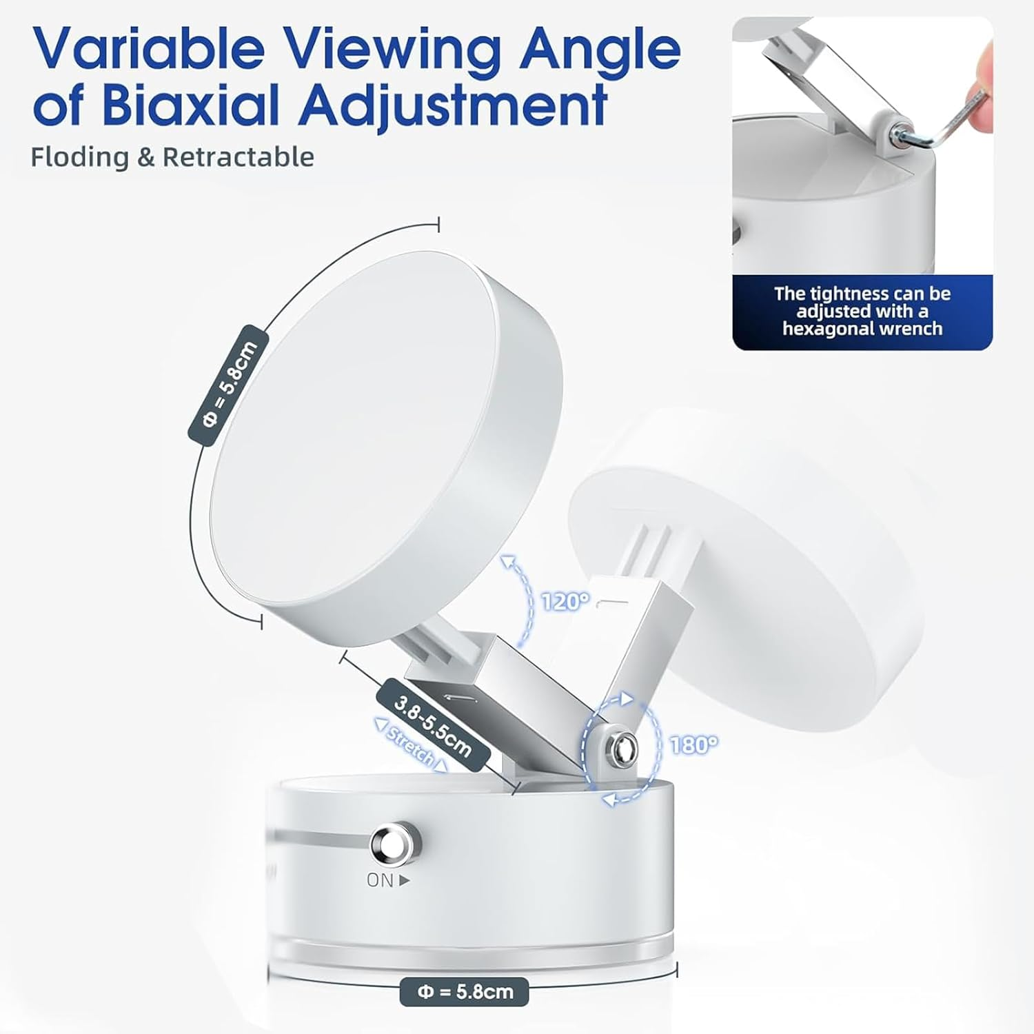 Vacuum Magnetic Phone Holder, 2025 New Foldable & Retractable Car Mount, 360&deg; Adjustable Suction Cup Stand for Iphone 16/15/14/13/12 & Suction Phones, Idea for Car/Mirror/Gym/Smooth Surfaces (White) image number 3