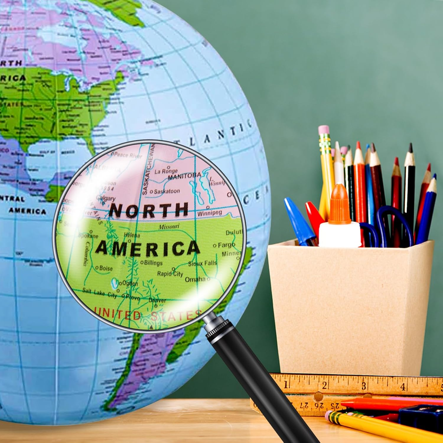 4 Pack 16 Inches Inflatable Globe PVC Earth Blow up World Globe Beach Ball for Beach Playing,Party Bags,Teaching image number 5