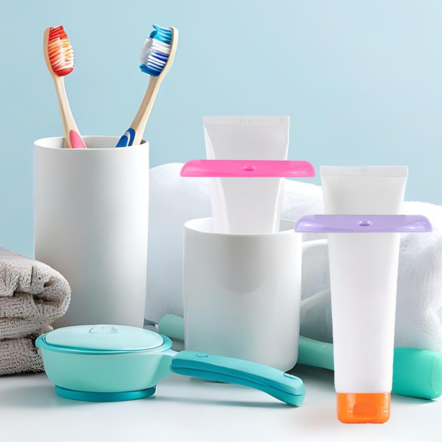 Plastic Toothpaste Tube Squeezer Roller, 4Pcs Plastic Tooth Paste Tube Squeezer Dispenser, Toothpaste Tube Squeezer Dispenser Roller for Bathroom, Color 3 - Color 2 image number 3