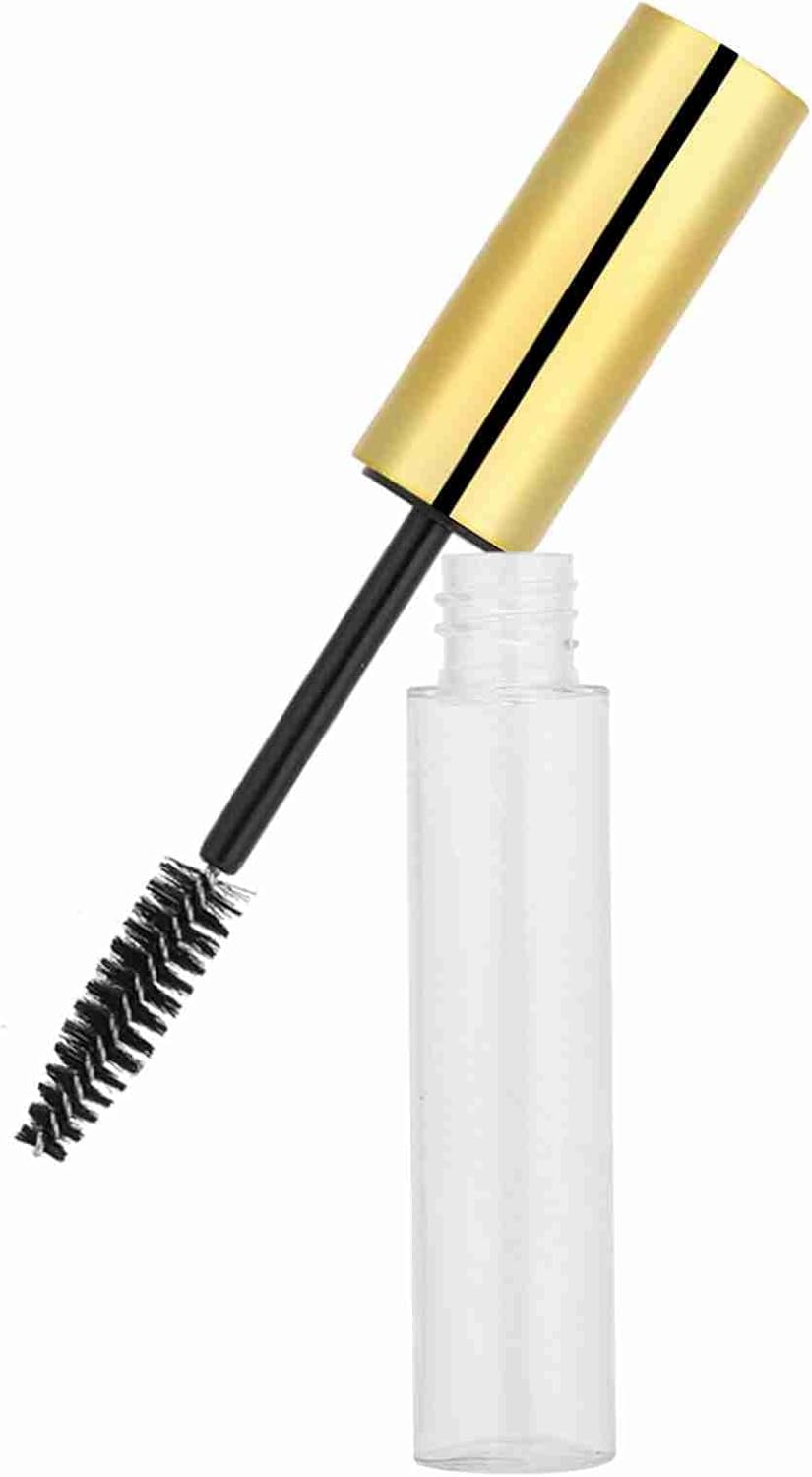 Xiuganpo 10Ml Empty Mascara Tube Durable Eyelash Wand Container for Makeup Artist Eco-Friendly Material (10Ml Bright Gold Cap) image number 4