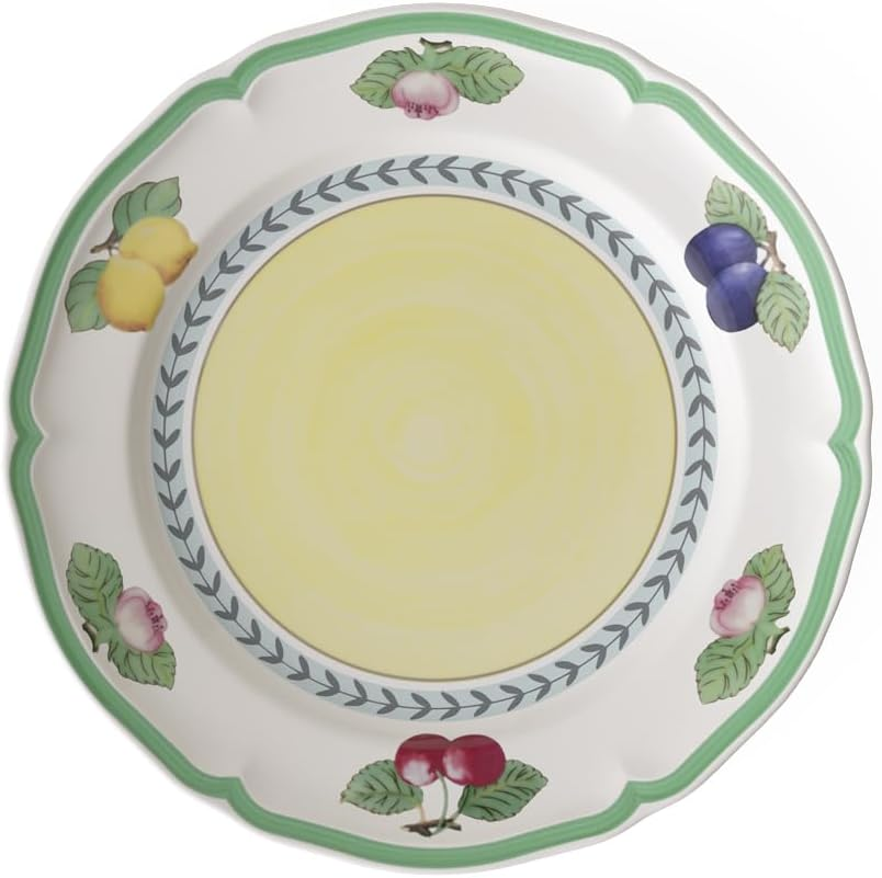 Villeroy & Boch - French Garden Fleurence Food Plate, round Plate in Premium Porcelain with Summery Fruit Motifs, Country Style, 26 Cm