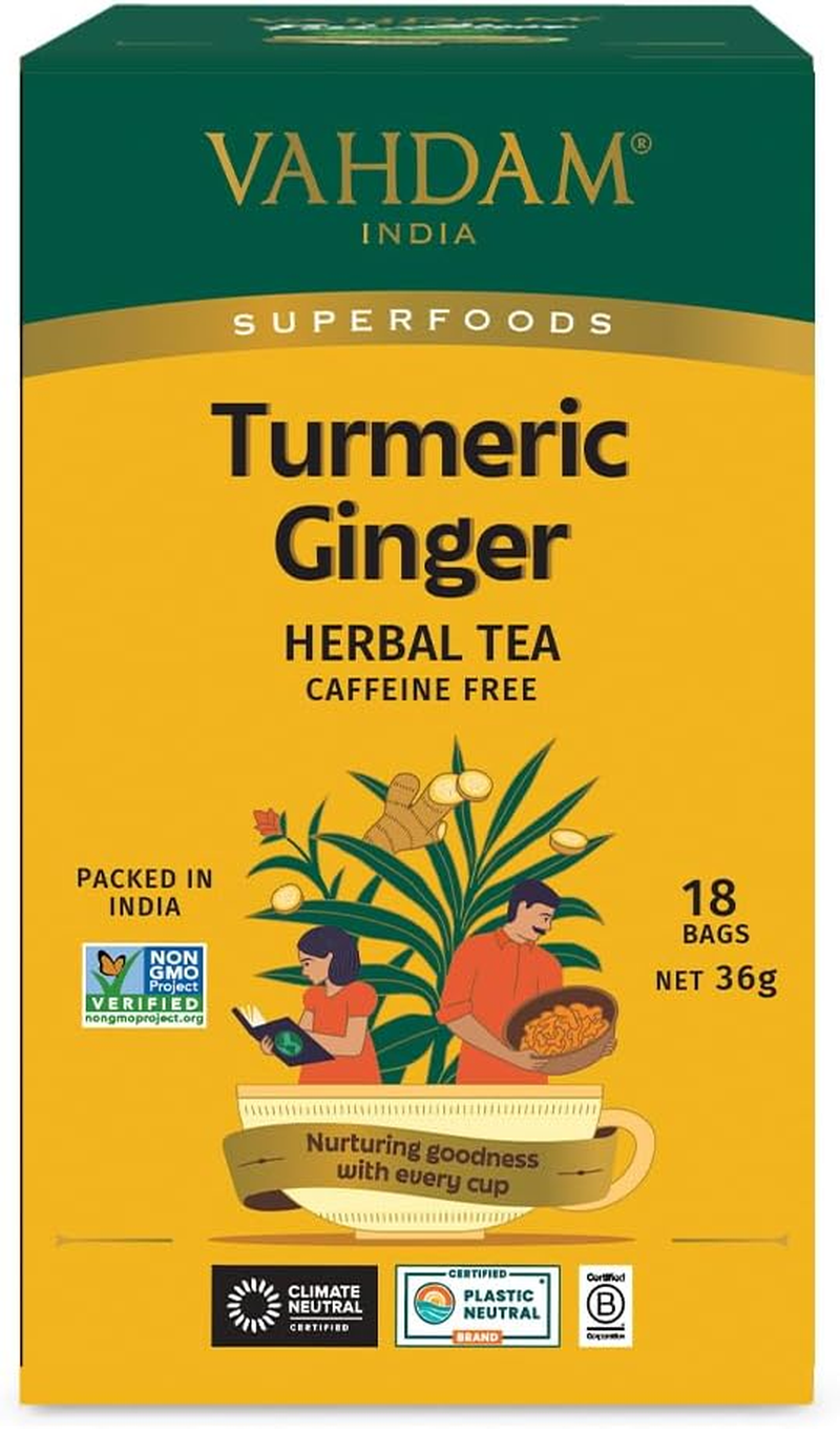 Vahdam Tumeric Ginger Tea Bags 18 Pack image number 5
