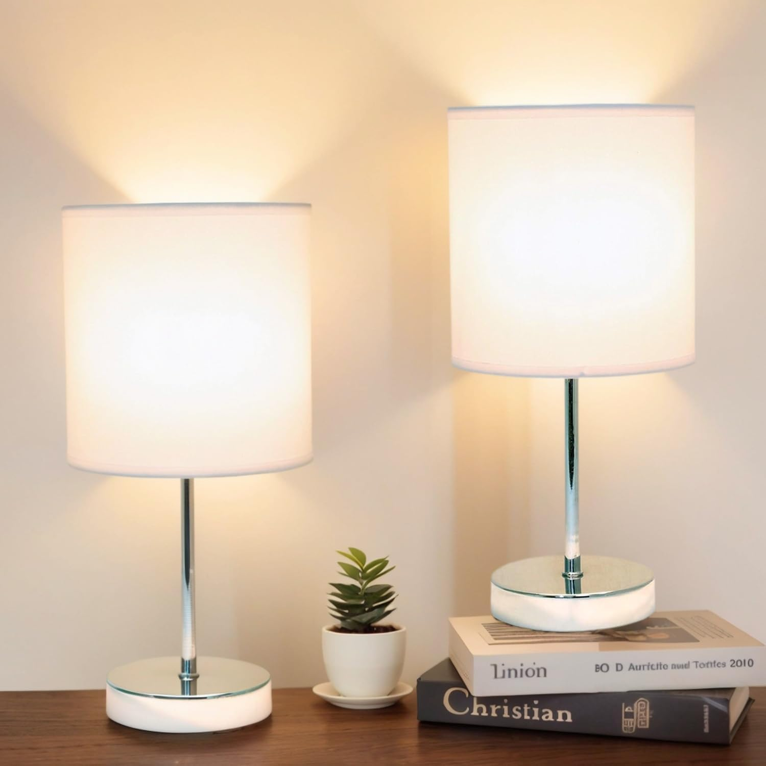 Set 2 Pack Black Touch Table Lamp for Living Room Bedroom, E14 Lamp Holder Max 40W LED Bulb, Not Included LED Blubs (AU Plug)