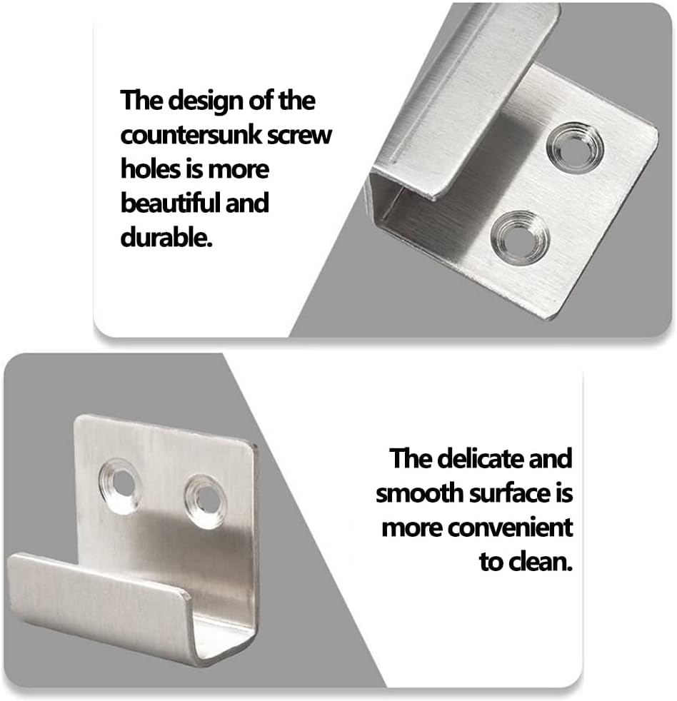 8Pcs Stainless Steel Tile Display Hanger, Heavy Duty Bracket Wall Hanger Fastener Bracket Wall Hook Picture Hooks image number 2