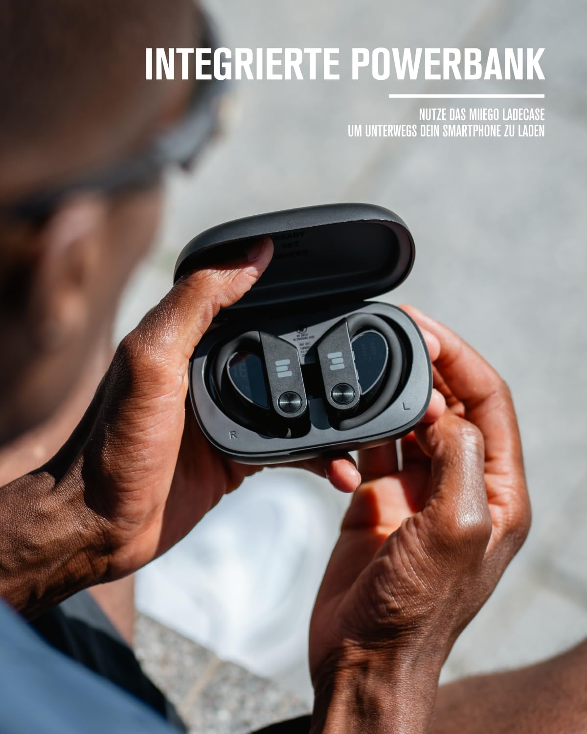 MIIEGO Miibuds Active GO Bluetooth Headphones - Wireless & Waterproof - Ultra Safe Fit - Crystal Clear Sound & Long Battery Life - Black image number 2