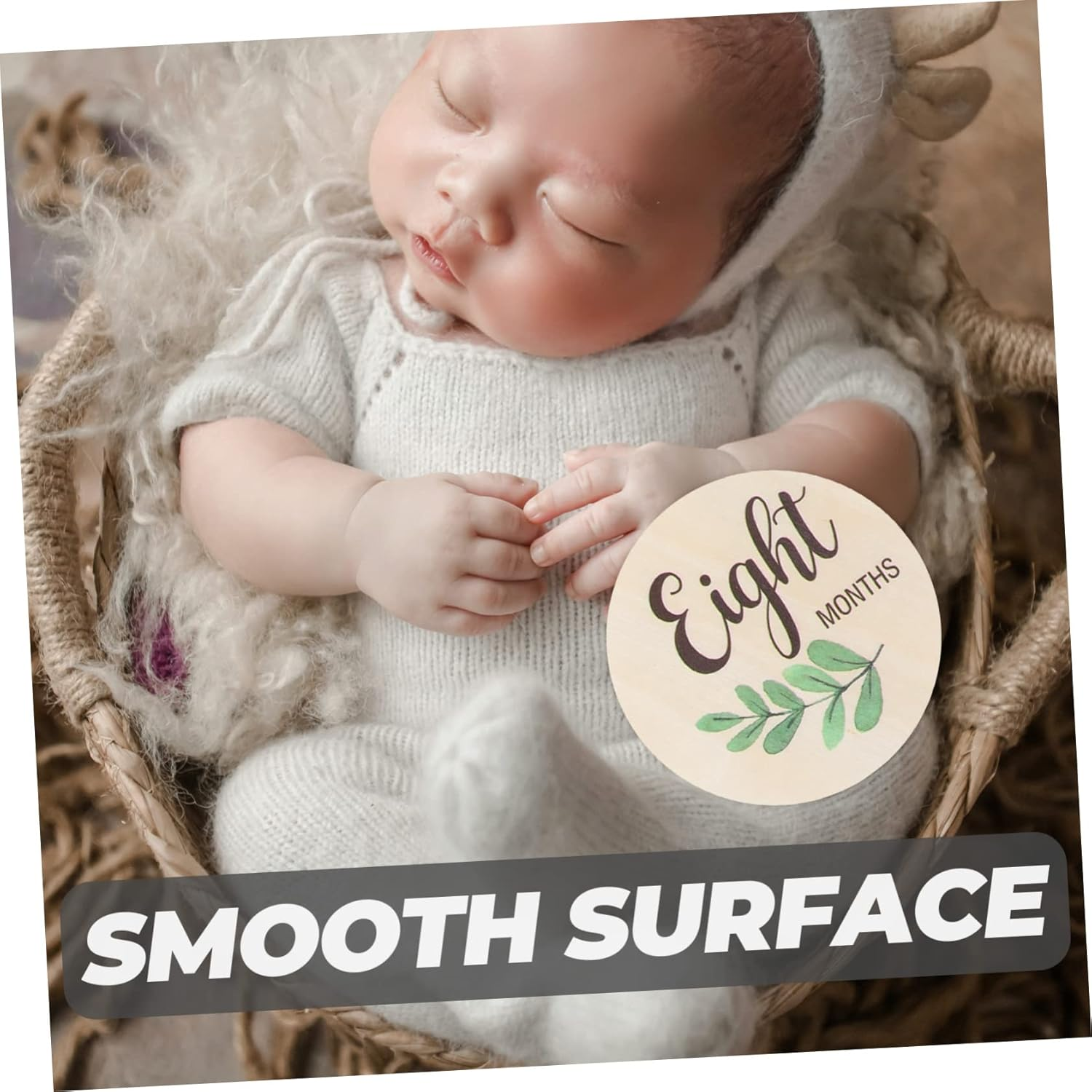 10Pcs Wooden Newborn Growth Milestone Cards Monthly Milestone Sign Photo Props image number 4