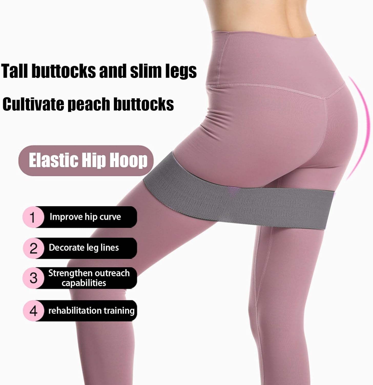 Fabric Resistance Bands Set, 3 Pack Exercise Loop Bands for Legs and Butt, Workout Bands for Yoga, Pilates, Fitness Training, Black and Grey image number 4