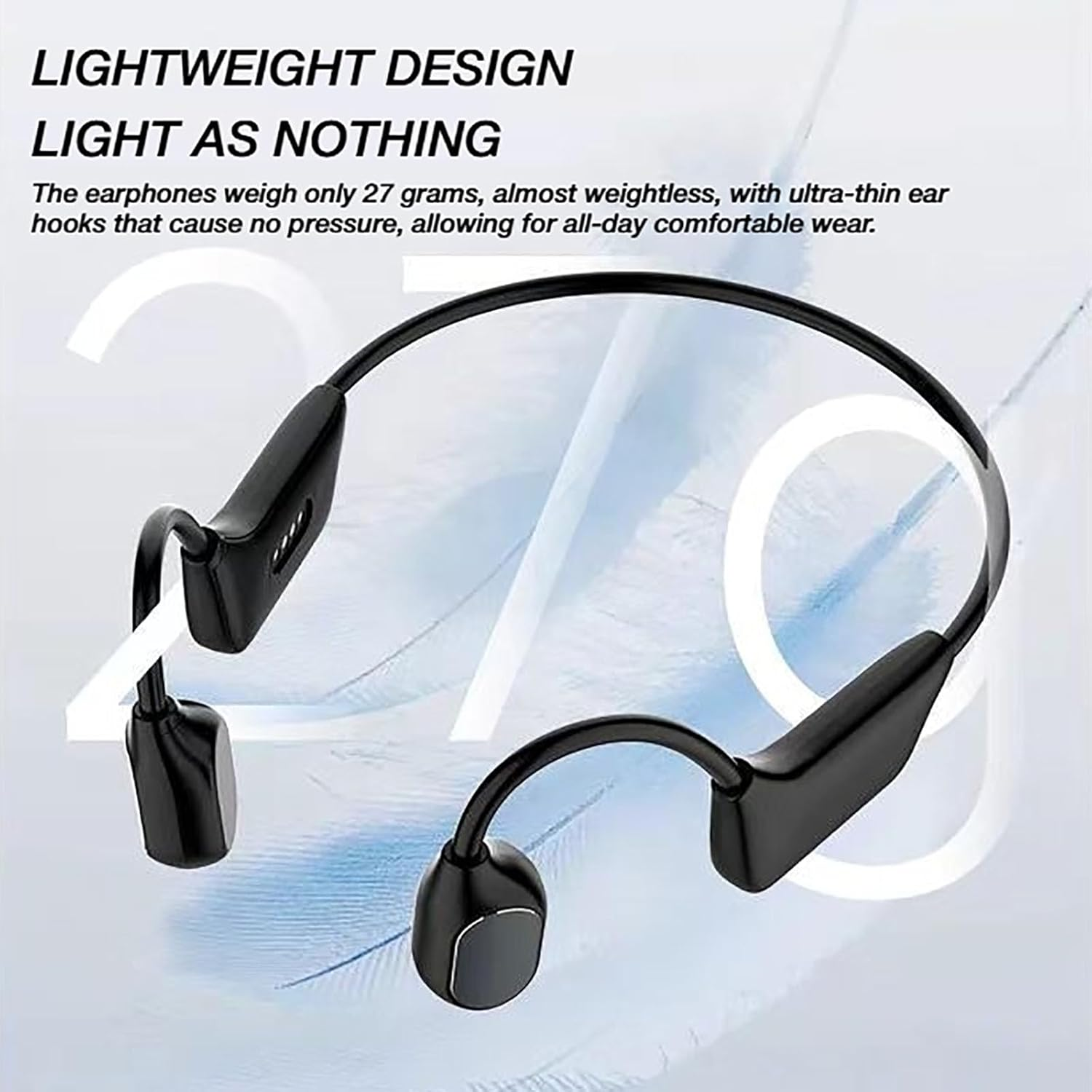 Bone Conduction Smart Hearing Aid Bluetooth Earphones, Wireless Bone Conduction Hearing Aid, Waterproof Bones Conduction Earbuds 10H Playtimes for Conversation, Hiking, Cycling, Gym image number 2