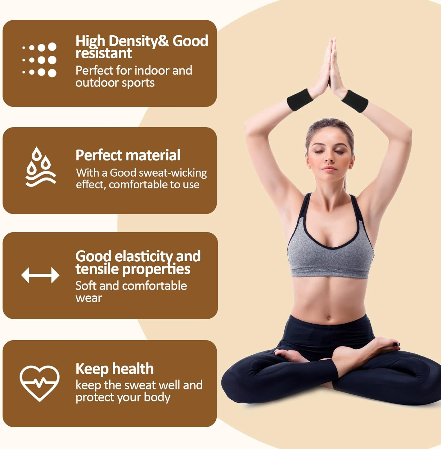 PAFUWEI Sports Wristbands, 2 Pieces Elastic Cotton Sweat Bands Wristbands for Men&Women,Absorbent Pink Sports Wristbands for Basketball, Baseball,Football,Tennis,Running Sport(8X10Cm) image number 6