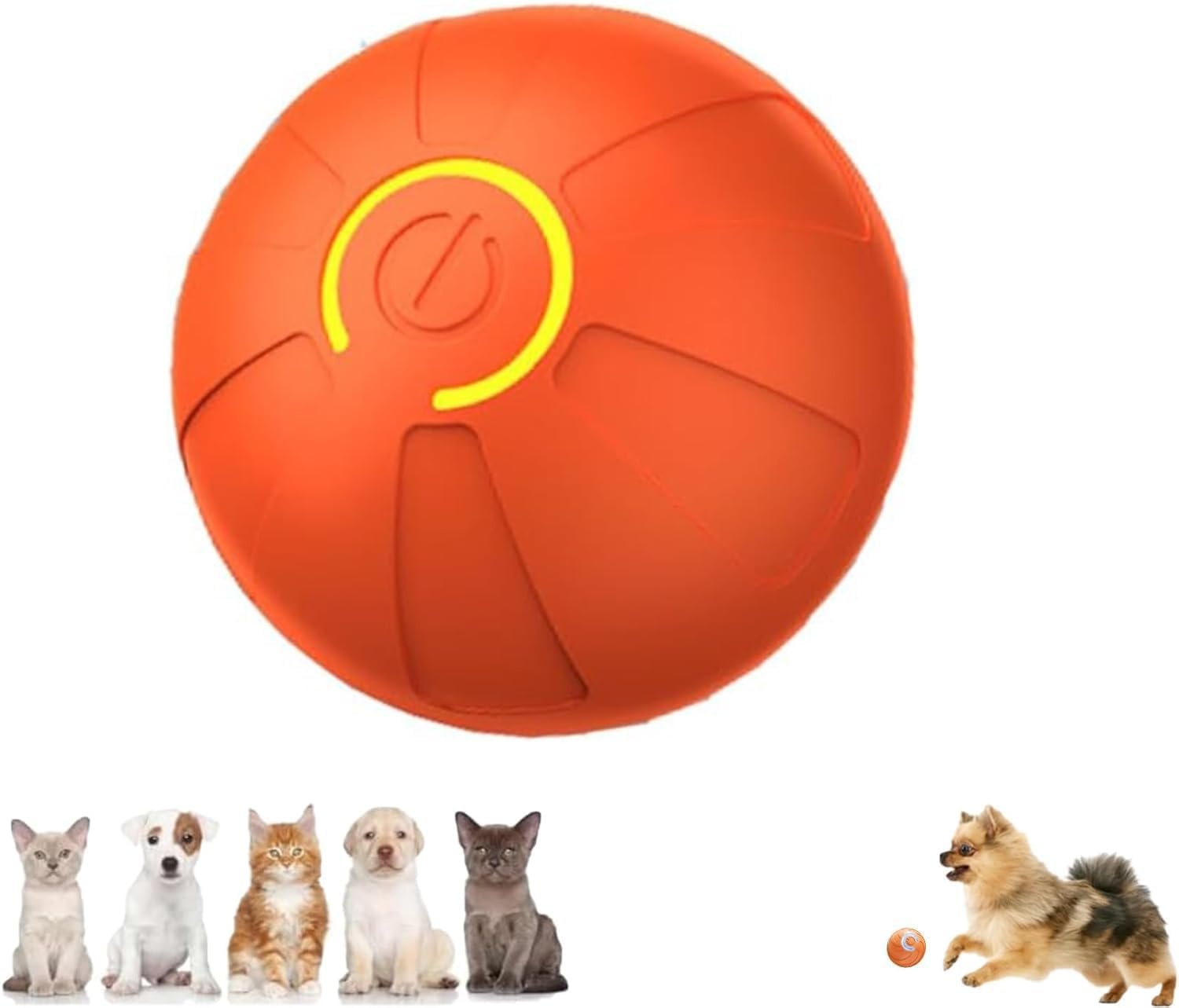 Interactive Smart Bouncing Ball Dog Toy, Moving Pet Exercise Toy, Orange image number 2