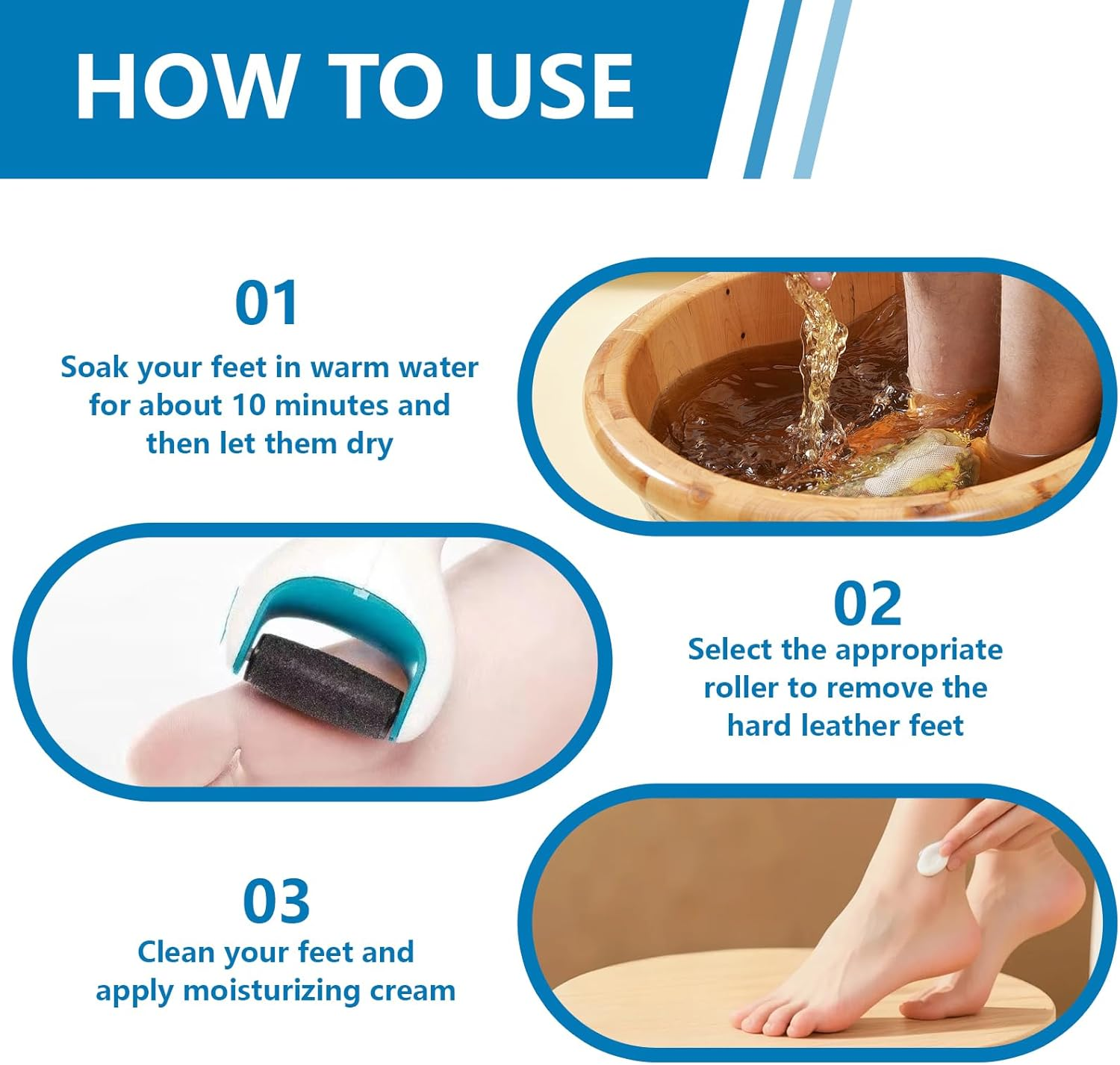 Pack of 10 Callus Remover Replacement Rollers, Replacement Rollers Compatible with Scholl Velvet Smooth, Includes 4 Extra Coarse 4 Coarse 2 Fine Replacement Heads, Pedicure Foot Care for Callus image number 1