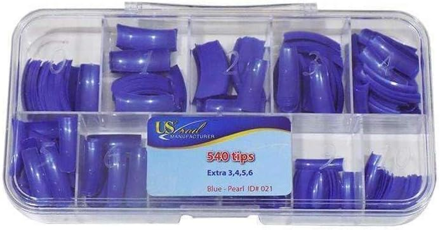 US NAIL - Nail Tip Box - Blue (540 Tips)