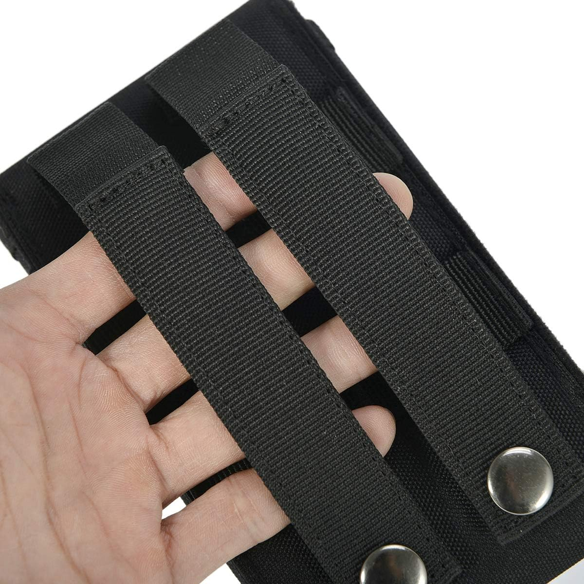 Outdoor MOLLE Tactical Military Pouch Army Black Waist Holster Smartphone Pouch Military 1000D Nylon Hook Loop Belt Phone Holster Phone with Slim Case image number 1