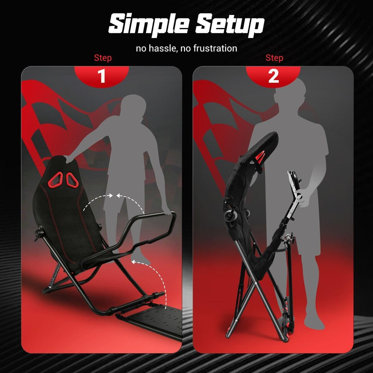 AUSWAY Racing Game Simulator Wheel Stand Sim Steering Adjustable Foldable Seat Cockpit Xbox Logitech G25 G920 Thrustmaster PS4 PS5 PC Video Game Accessories image number 6