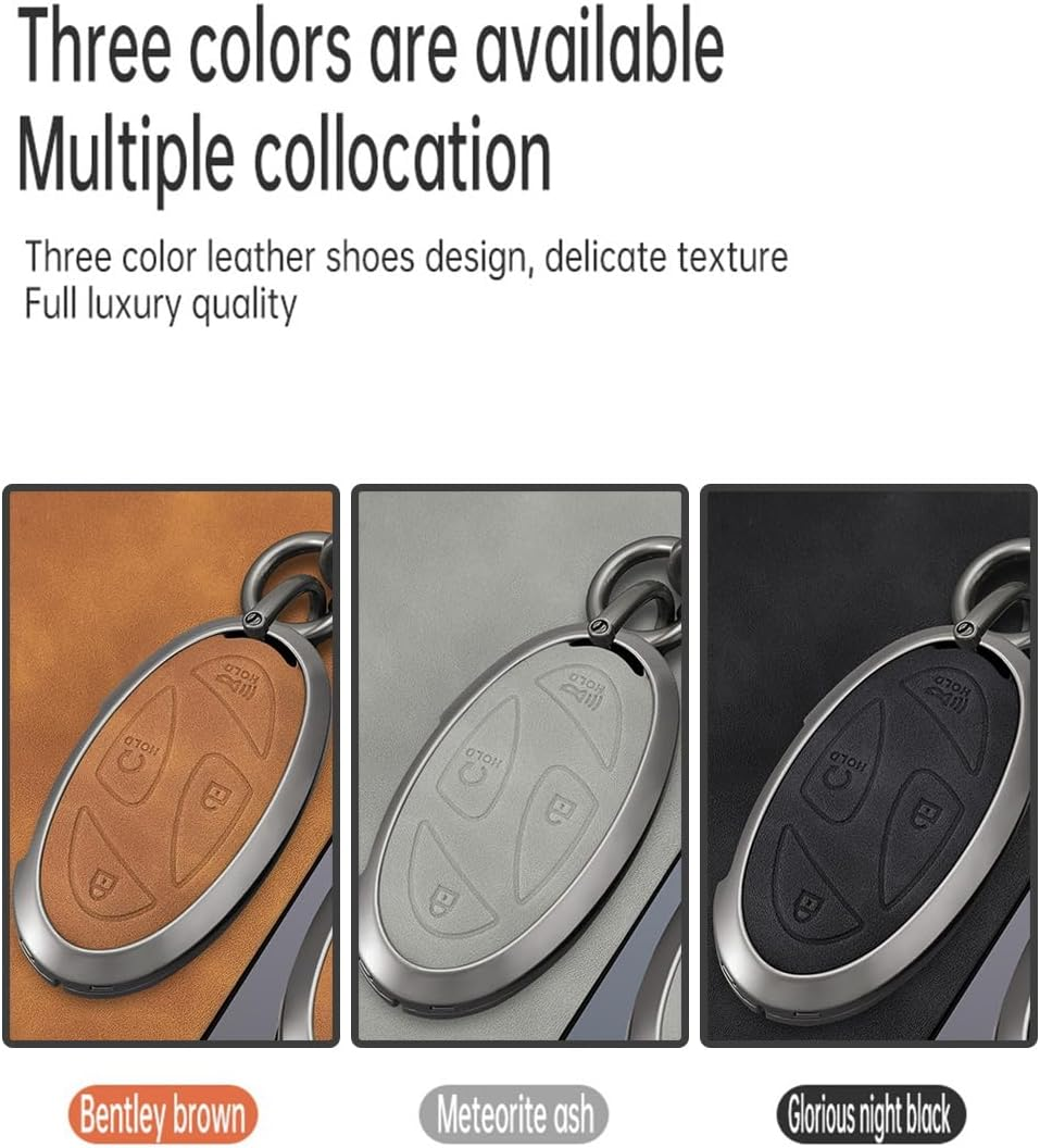 Ontto Leather Key Cover Fit for Hyundai 5/7 Buttons Key Fob Solid Car Key Case for Ioniq 6 Grandeur GN7 KONA Elantra Azera Sonata Hybrid Santa Fe Tucson Hybrid 2023 2024 2025,Black image number 6