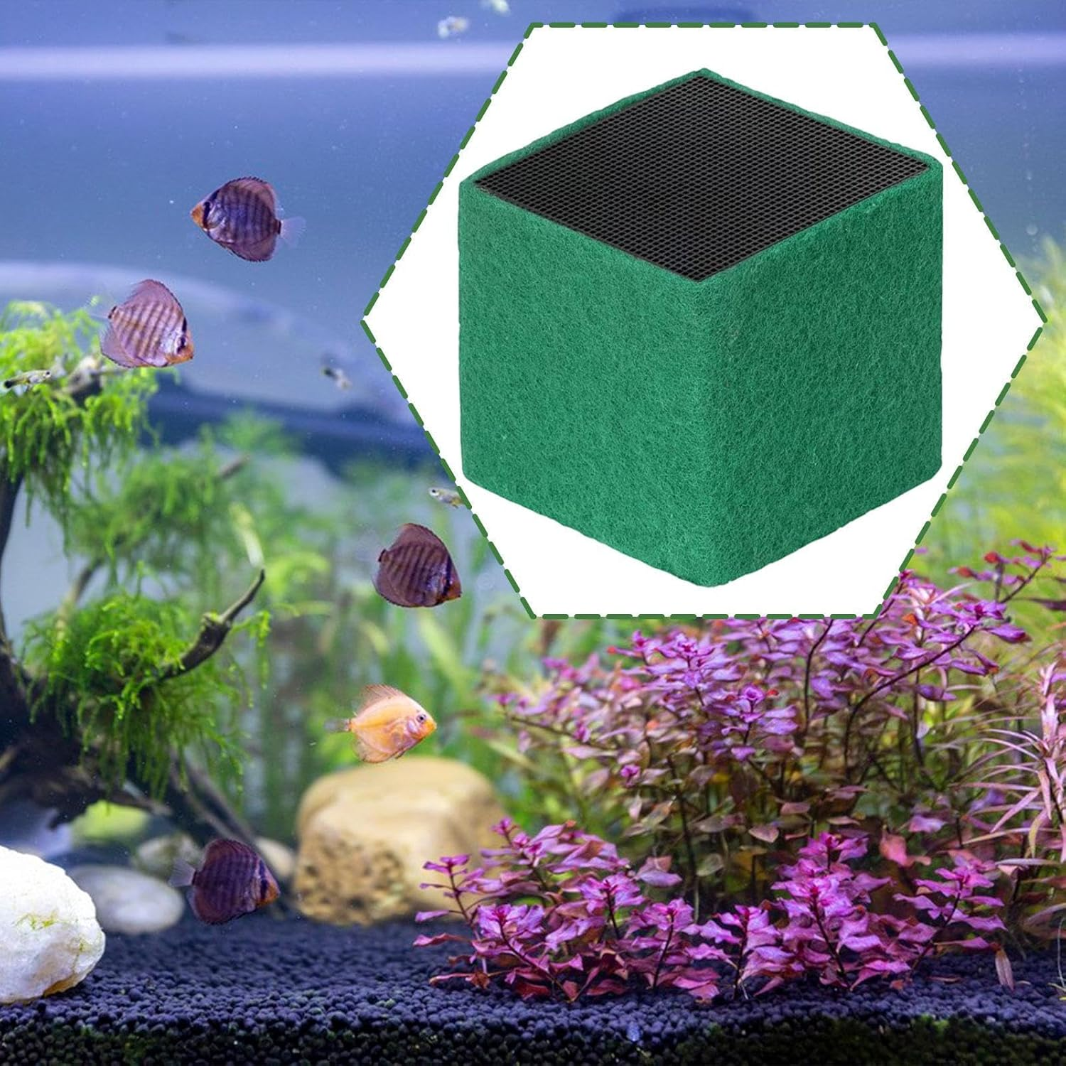 Sdlnklm Water Purifier for Aquariums, Cubes, Aquarium Accessories, Multi-Purpose and Usable Cleaning Device for Aquariums for Office Use, 10Cmx10Cmx10Cm image number 3