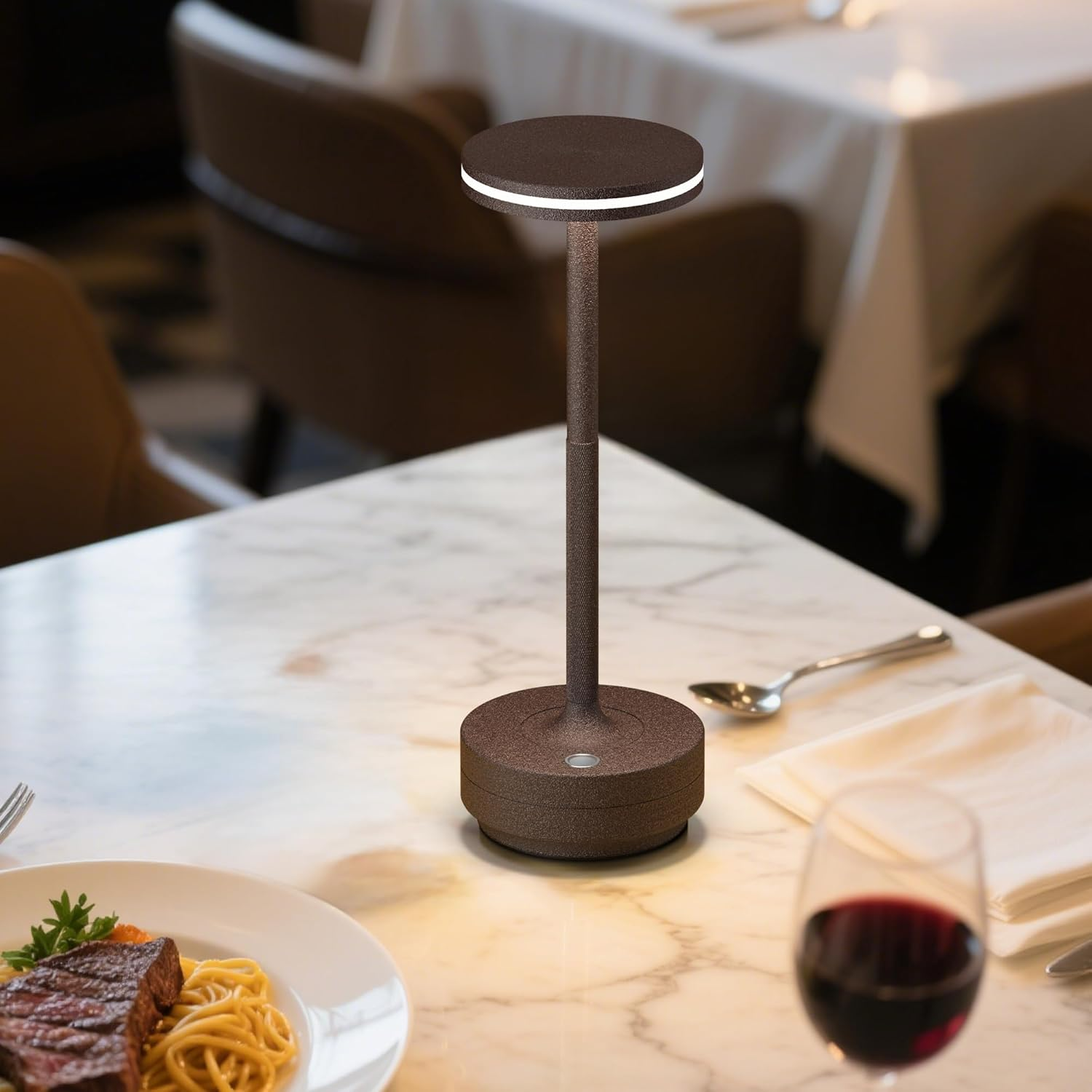 Bravzurg Wireless Table Lamp, Aluminium, Dimmable, 5000 Mah, LED Battery Table Lamp, Wireless, Waterproof, Table Lamps, USB Rechargeable, 3 Colour Temperatures for Outdoor, Indoor, Restaurant, Bedside image number 5