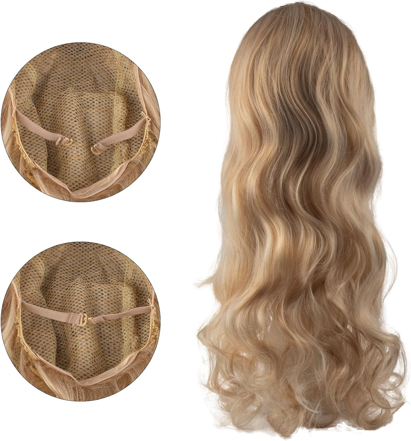 SSKHE Stylish Blonde Wavy Wig for Women, 27-Inch Long Curly Synthetic Hairpiece, Ideal for Role Play, Fancy Dress, and Daily Use, Lightweight and Comfortable for All-Day Wear image number 1