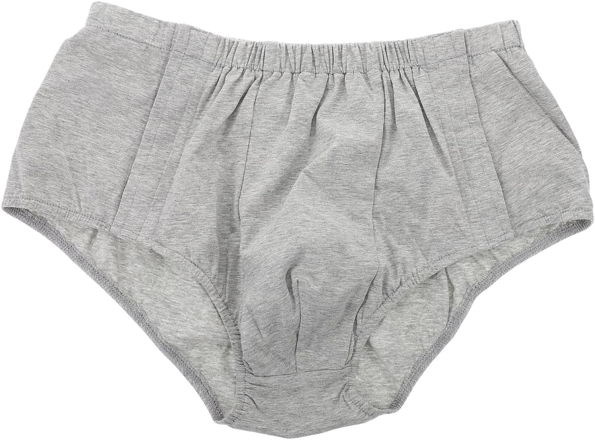 FOMIYES Adaptive Men'S Tearaway Briefs for Rehabilitation | Easy Open Fracture Underwear | Comfortable Buckle Design | Ideal for Incontinence Care - Grey L Size image number 1