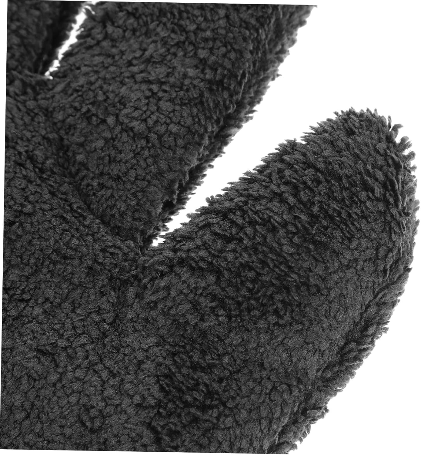 CVUTOVO Car Washing Glove Double-Sided Coral Fleece Wash Mitt 5-Finger Thickened Microfiber Dusting Mitt for Vehicle Exterior Cleaning Black Suitable for Automotive Detailing